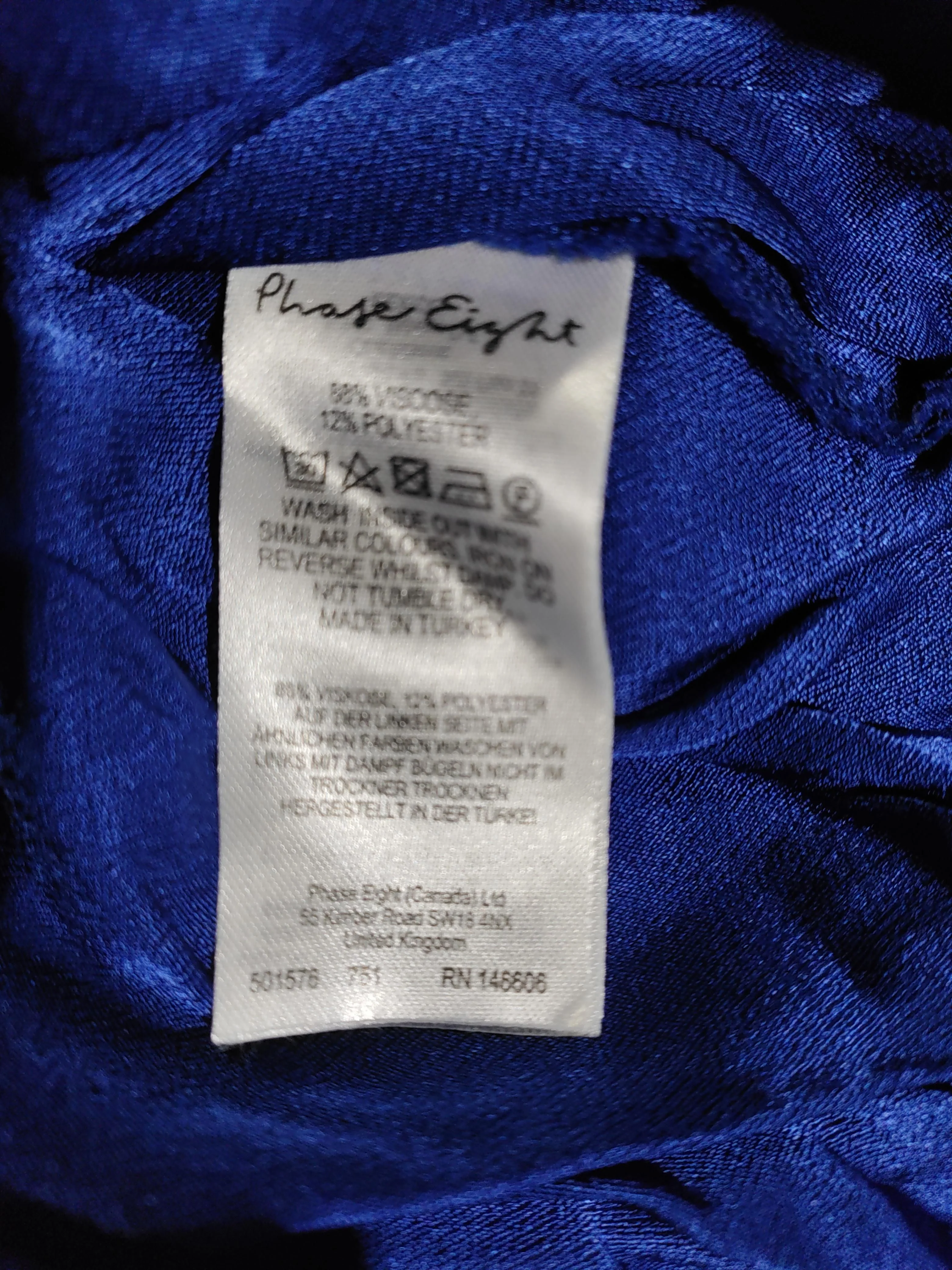 Phase Eight Women's Top XXS Blue Viscose with Polyester Basic - Image 6