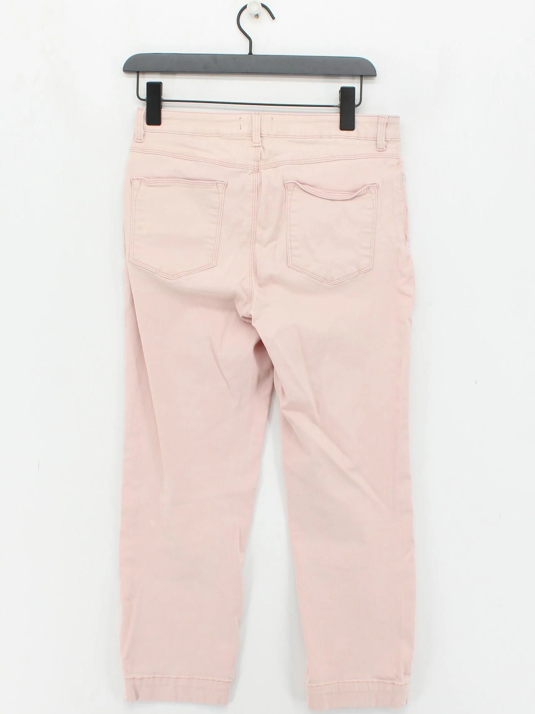 Phase Eight Women's Trousers UK 12 Pink Cotton with Elastane Straight Cropped - Image 2