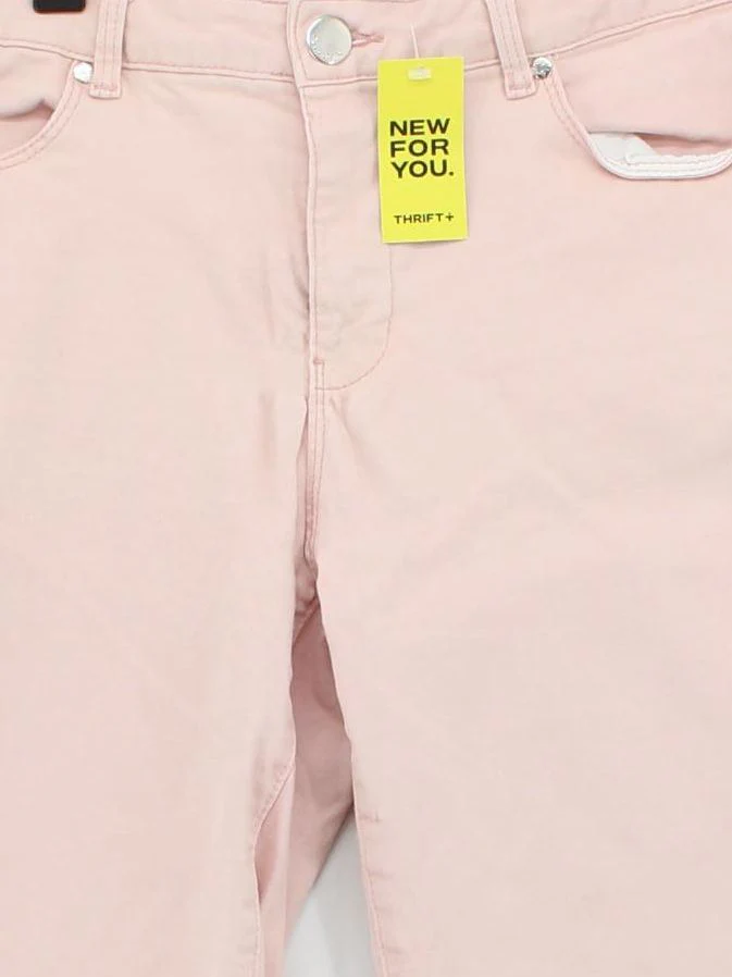 Phase Eight Women's Trousers UK 12 Pink Cotton with Elastane Straight Cropped - Image 3