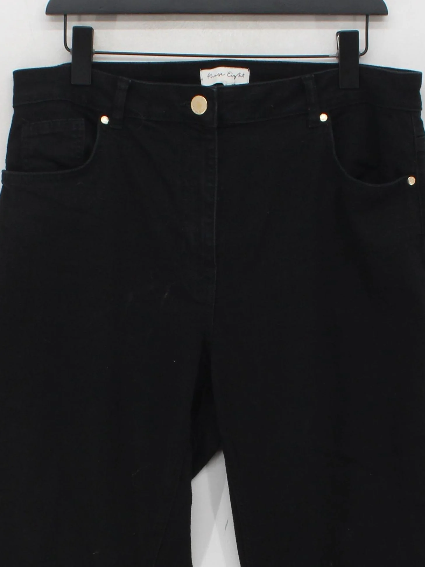 Phase Eight Women's Trousers UK 16 Black Cotton with Polyester, Elastane Chino - Image 3