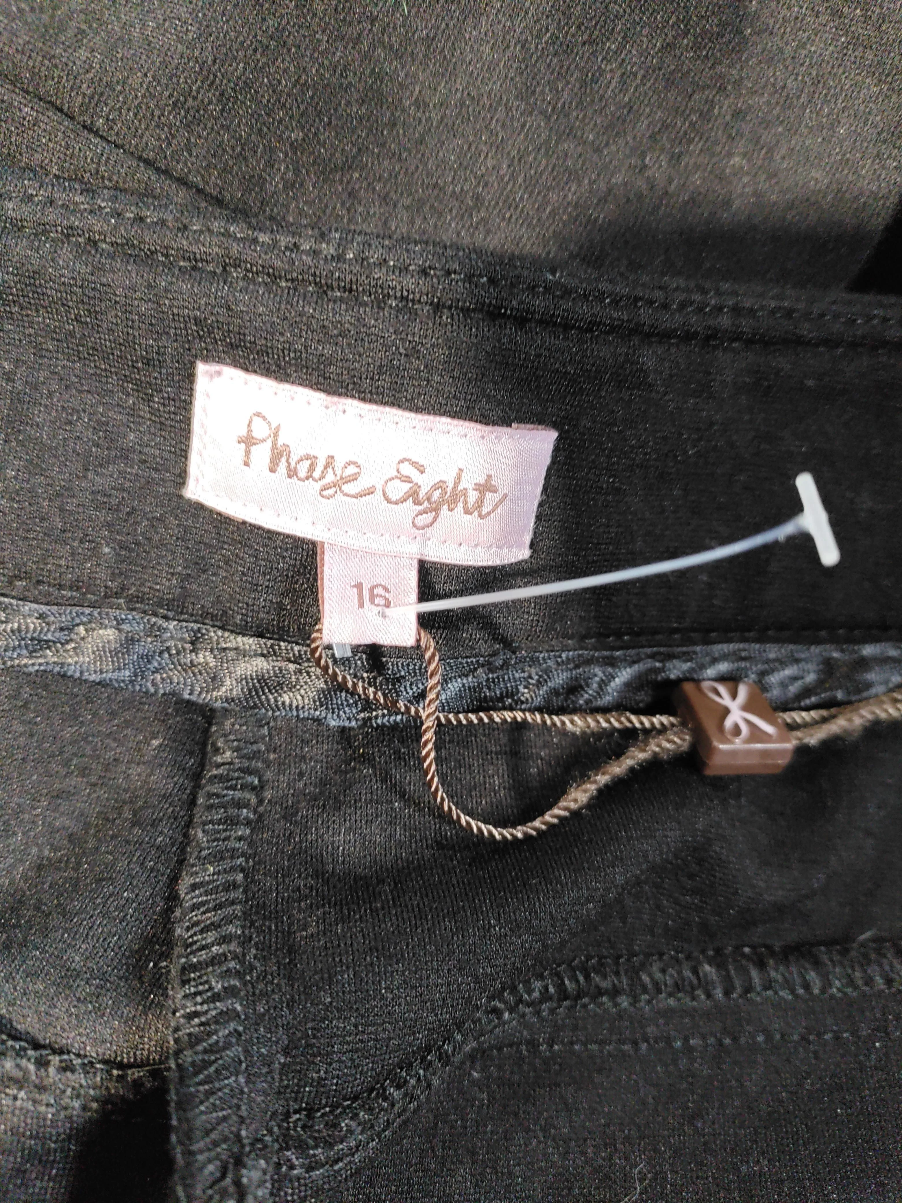 Phase Eight Women's Trousers UK 16 Black Viscose with Polyamide, Elastane Chino - Image 5