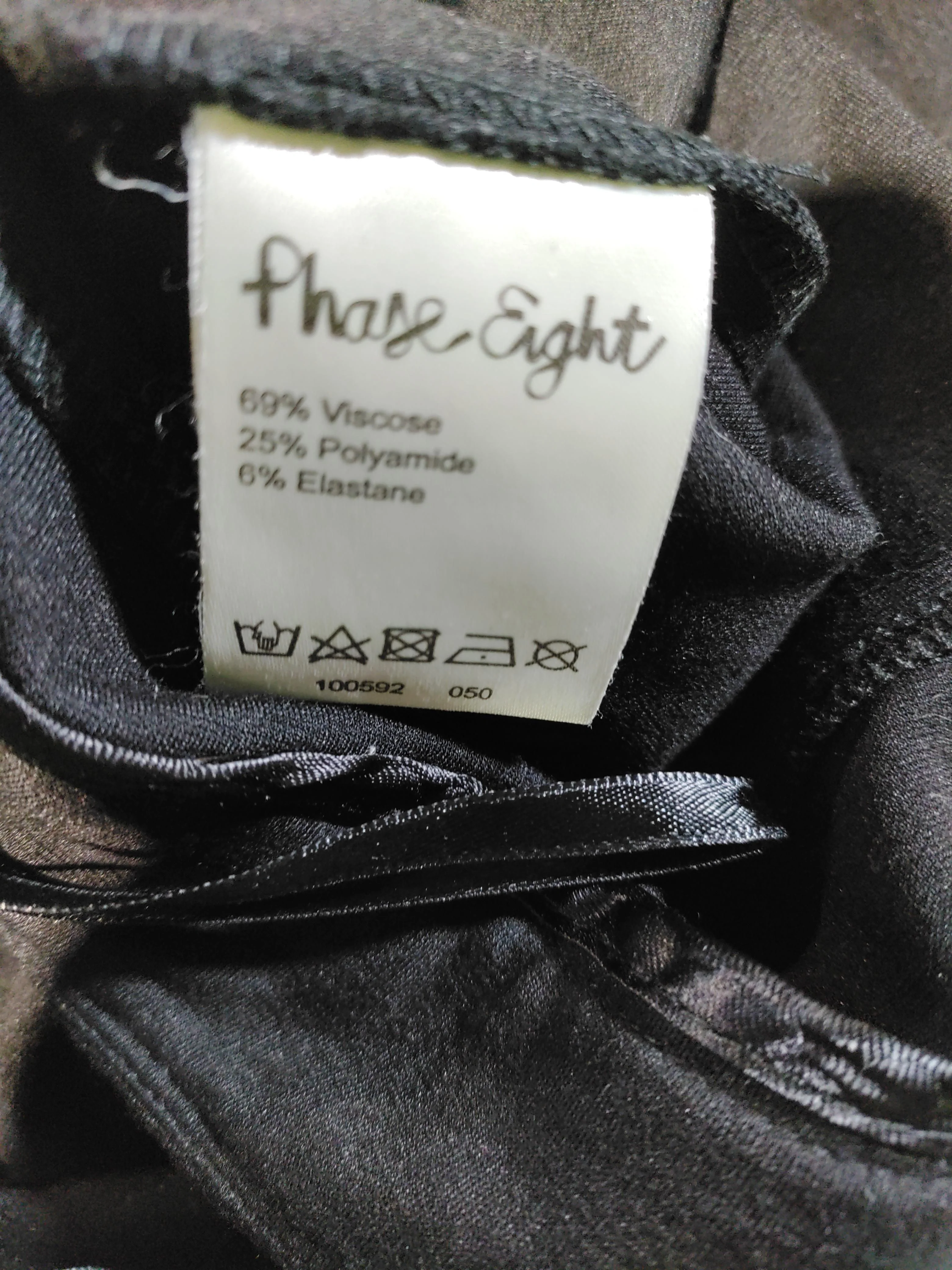 Phase Eight Women's Trousers UK 16 Black Viscose with Polyamide, Elastane Chino - Image 6