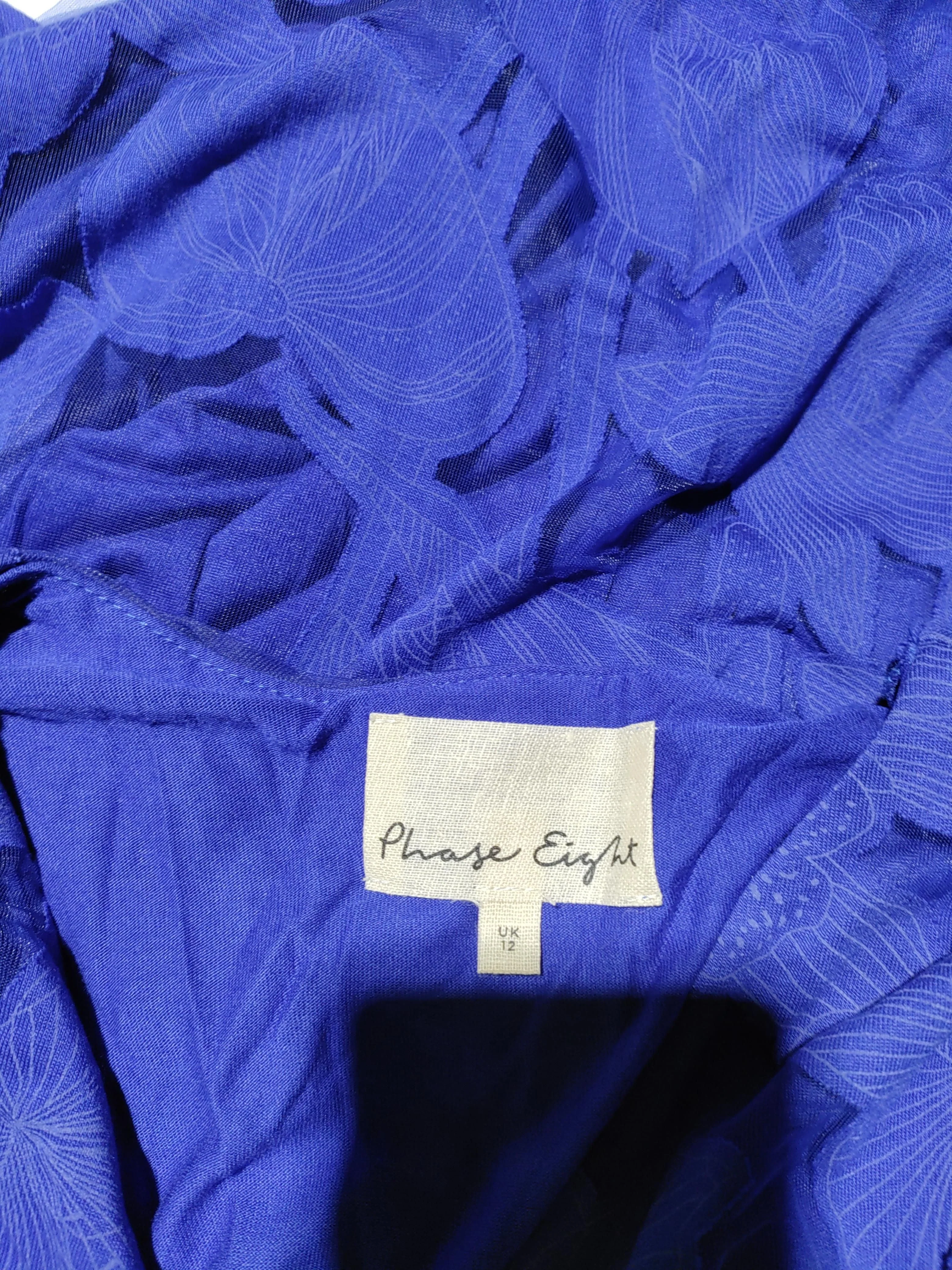 Phase Eight Wrap Midi Dress UK12 in Blue - Image 5
