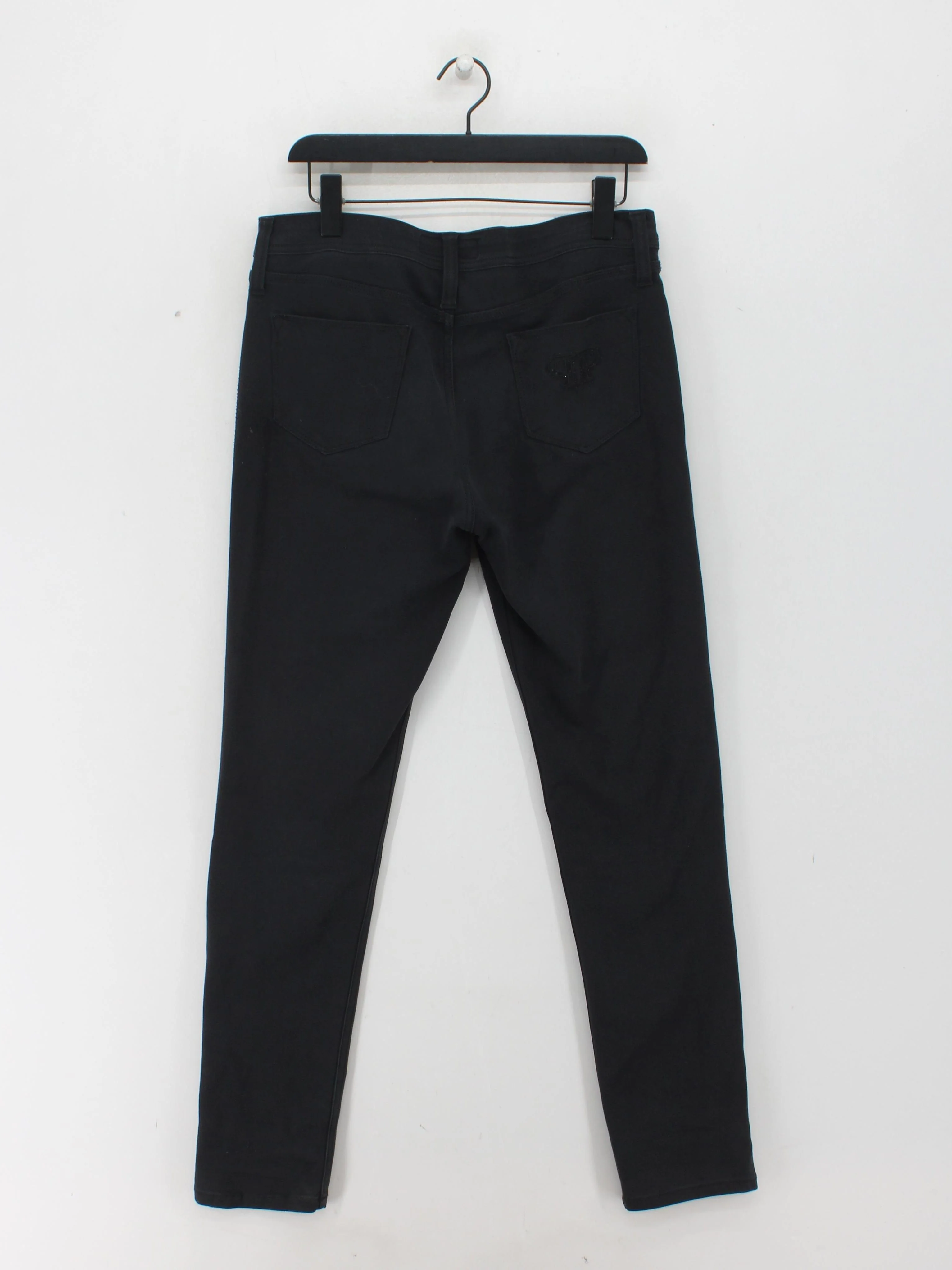 Philipp Plein Men's Trousers S Black Cotton with Elastane Straight Chino - Image 2