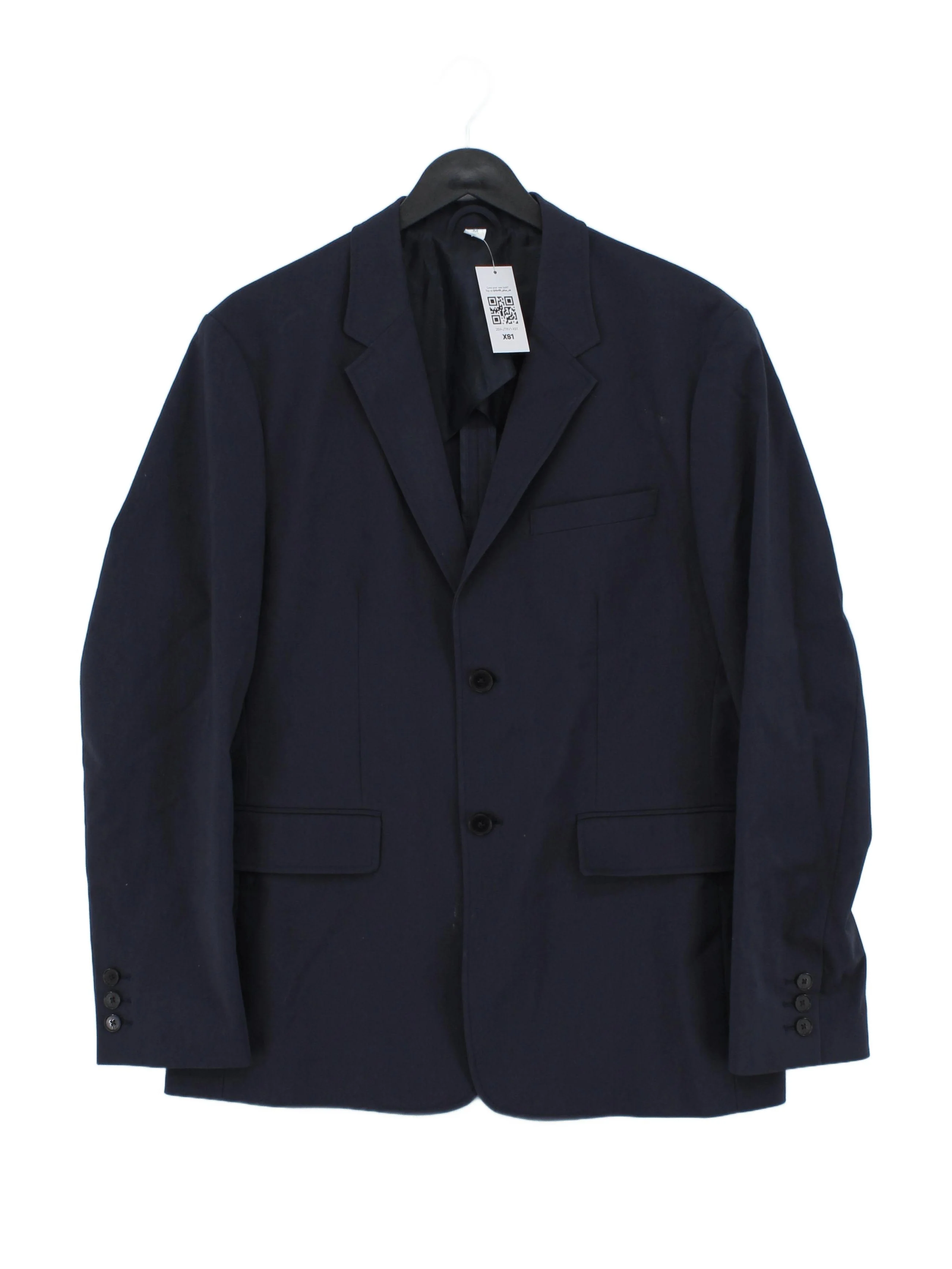 Phillip Lim Men's Blazer M Blue Cotton with Nylon, Spandex Overcoat