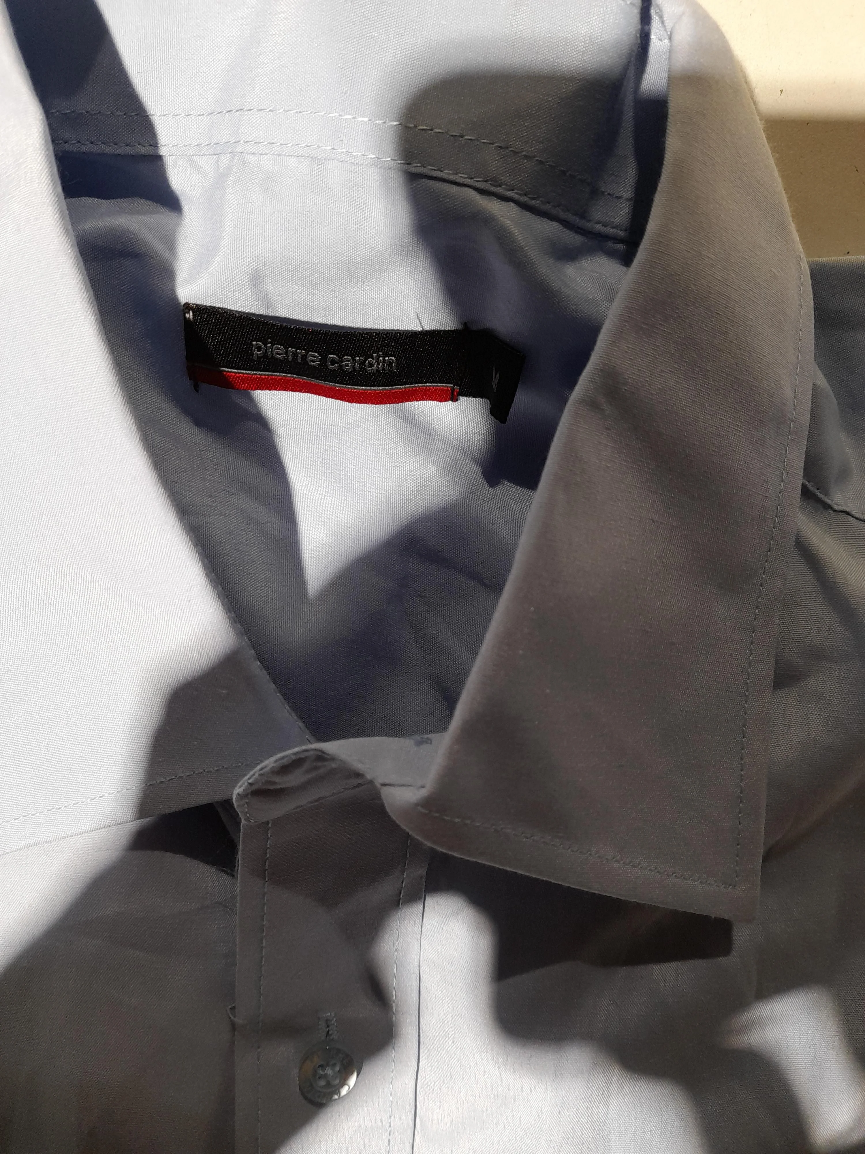 Pierre Cardin Men's Shirt M Blue Polyester with Cotton Basic - Image 5