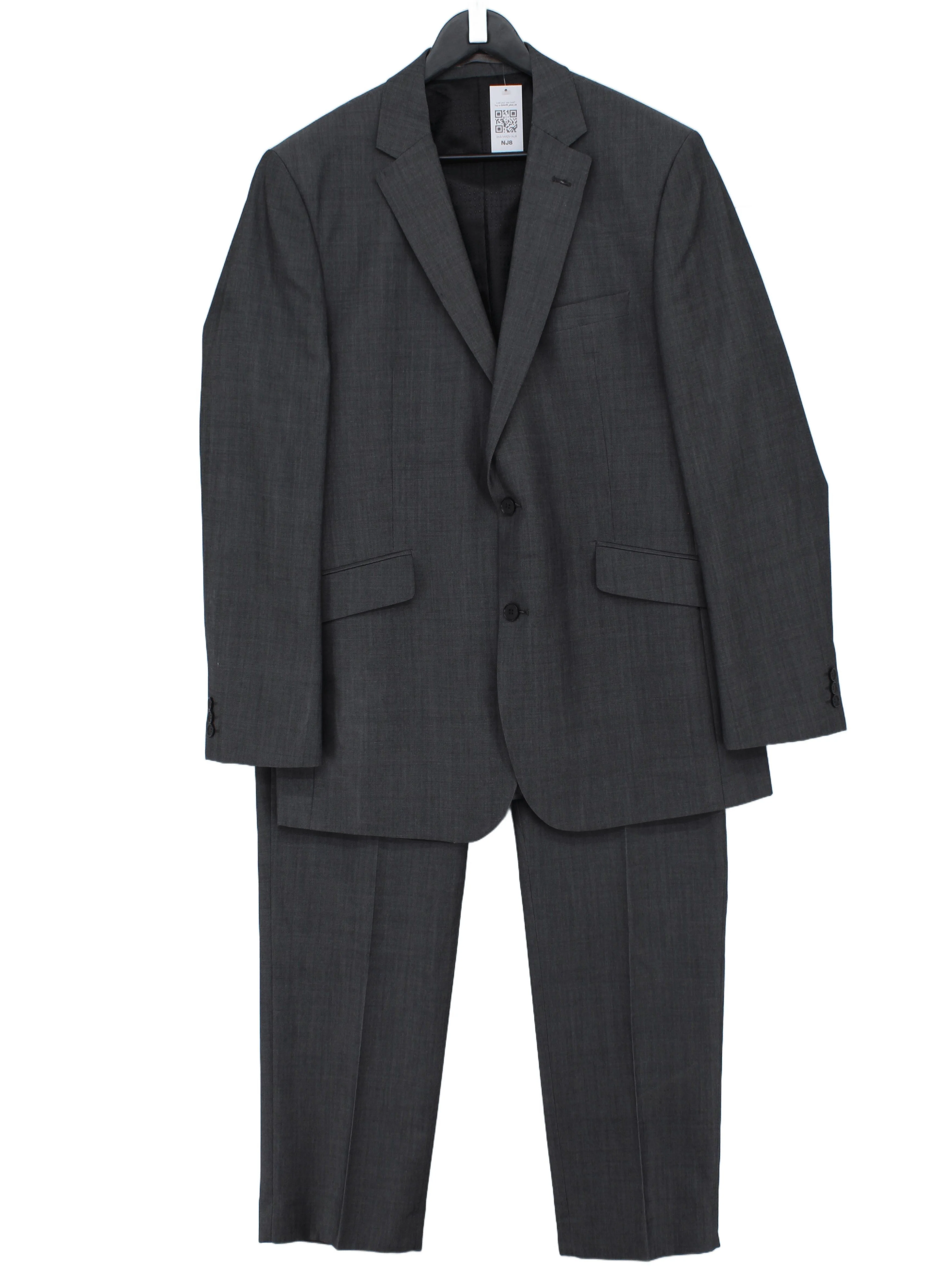 Pierre Cardin Men's Two Piece Suit Chest: 44 in Grey Polyester with Wool 2 Piece