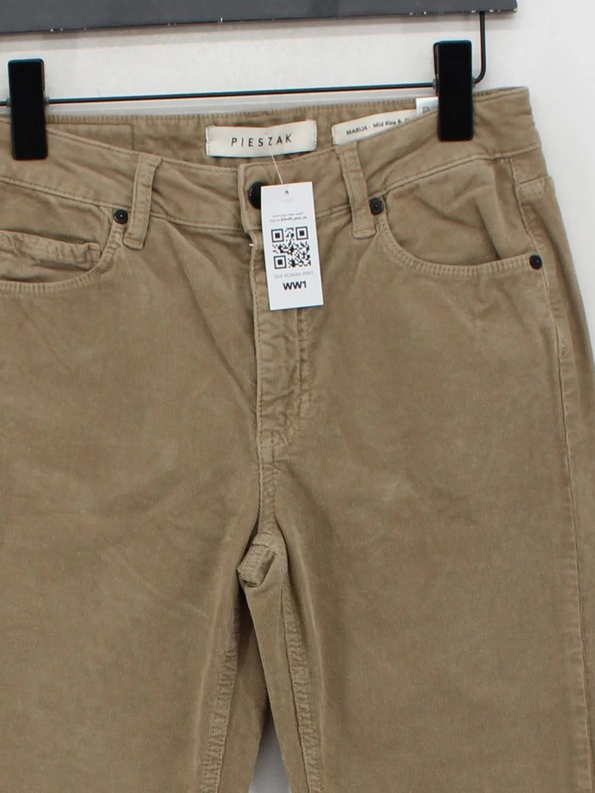 Pieszak Women's Trousers W 28 in; L 30 in Tan Cotton with Elastane Flared Chino - Image 3