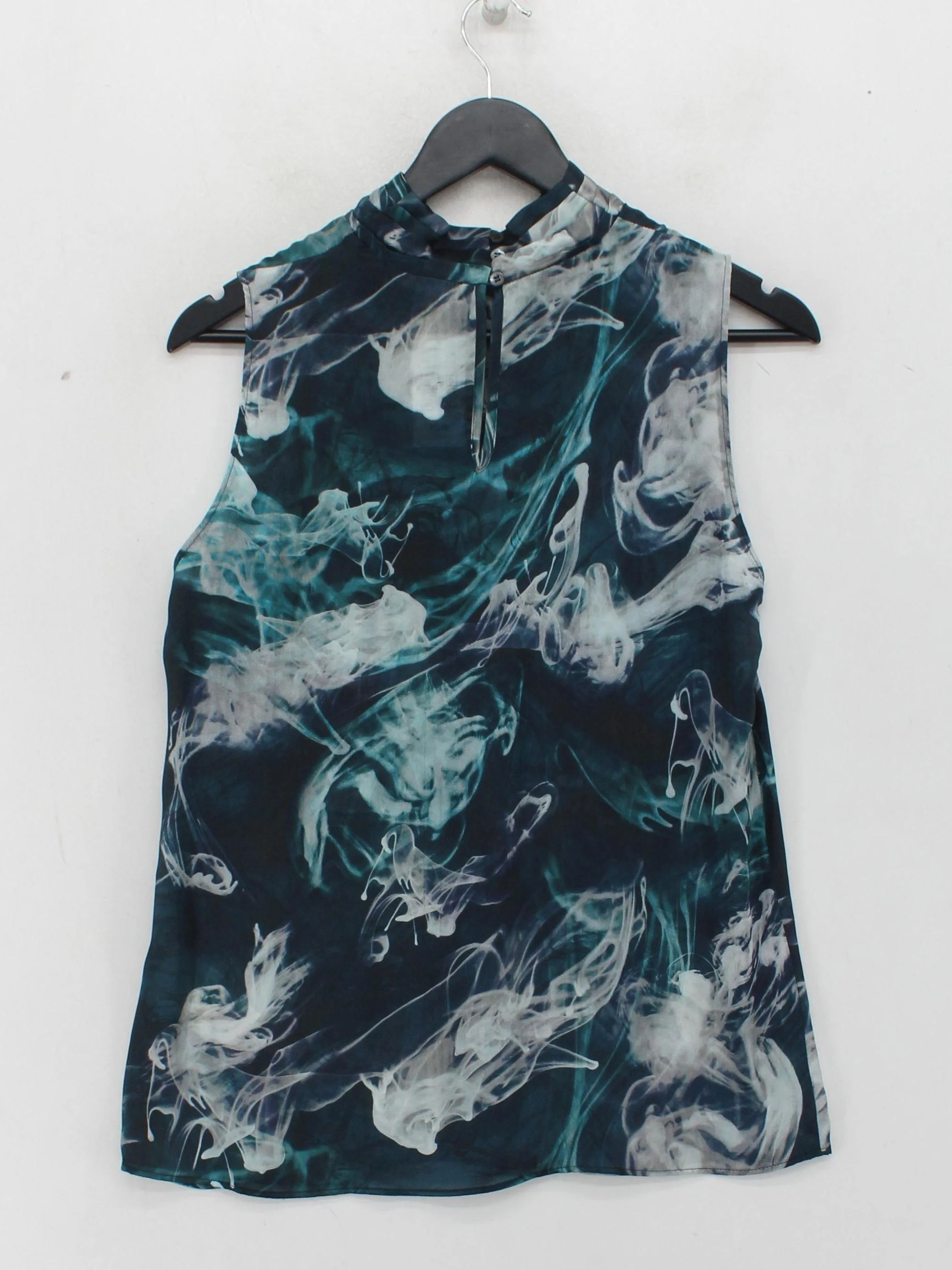 Pietro Filipi Women's Top UK 12 Multi 100% Silk Sleeveless High Neck Basic - Image 2