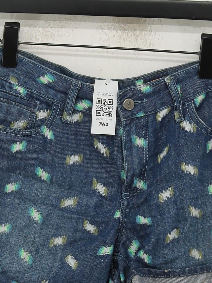 Pilcro And The Letterpress Women's Shorts W 30 in Blue Cotton with Linen Mom - Image 3