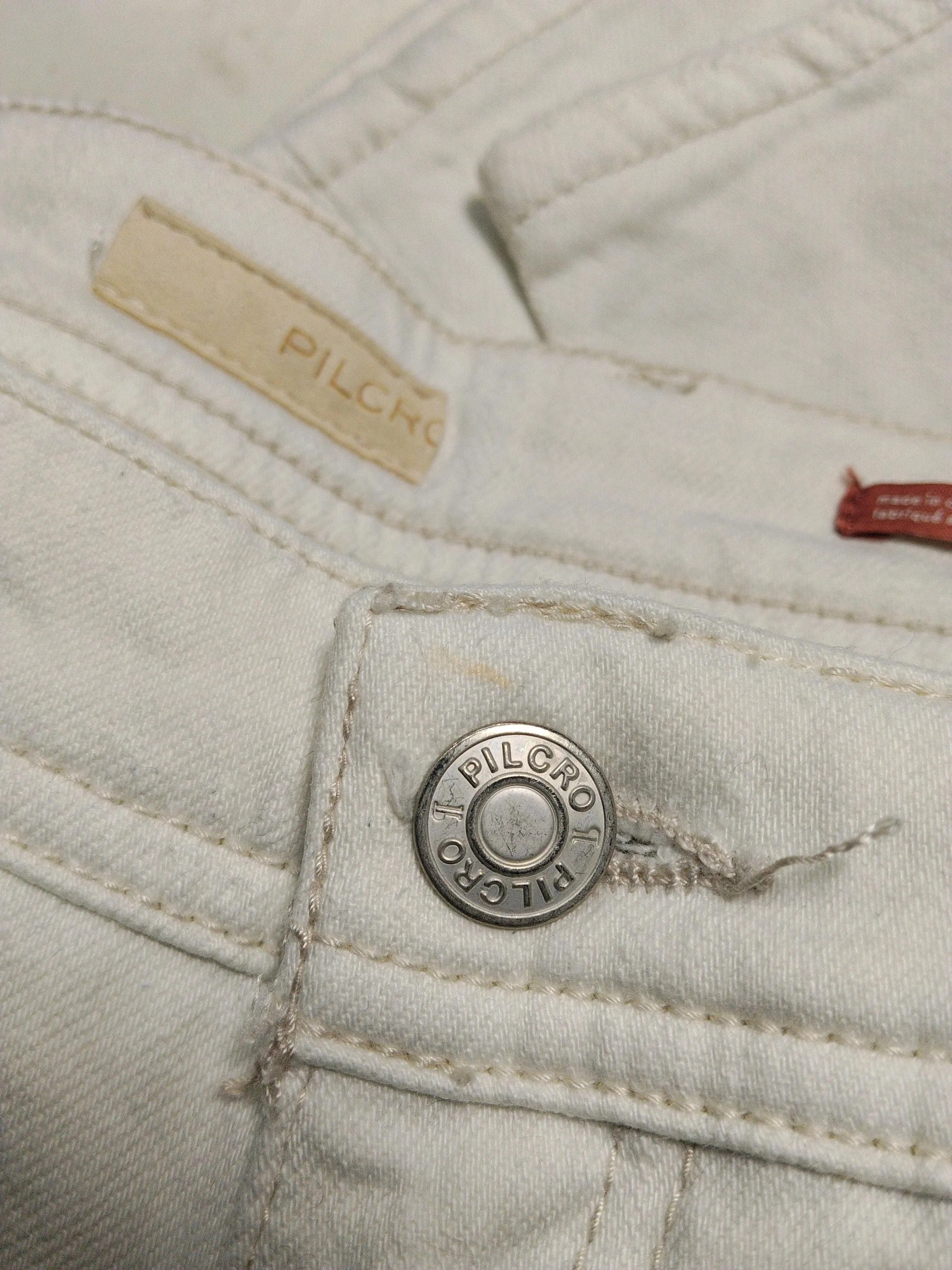 Pilcro Women's Jeans W 28 in Cream Cotton with Polyester, Elastane Straight - Image 5