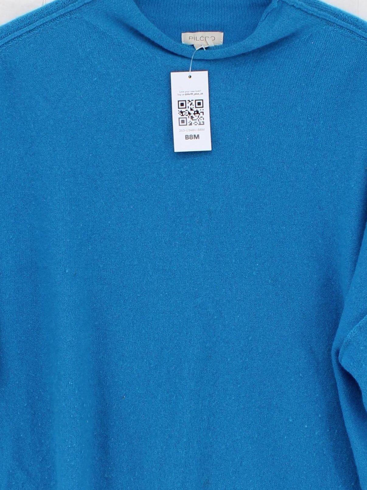 Pilcro Women's Jumper S Blue 100% Cashmere Mock Neck Pullover - Image 3