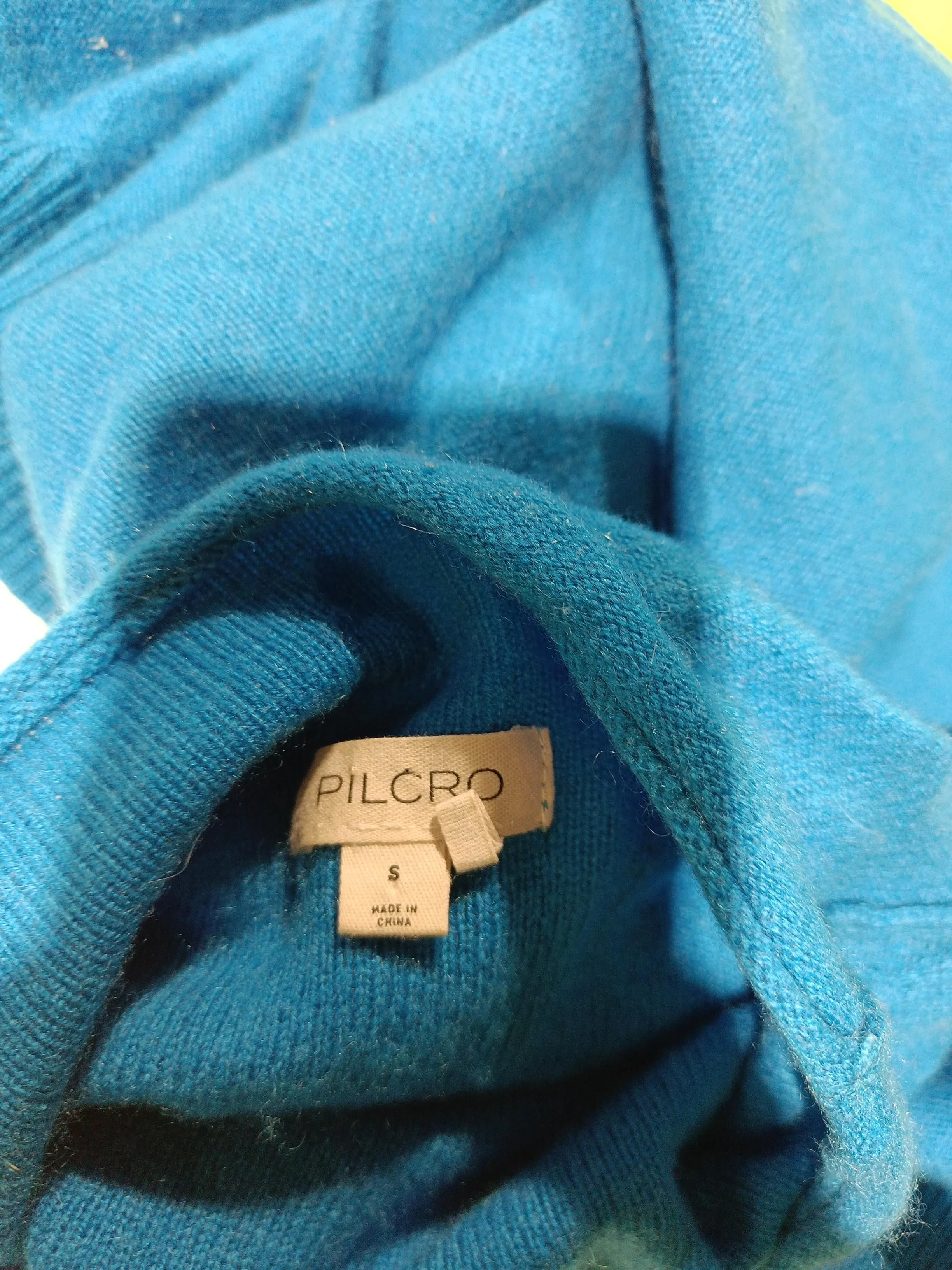Pilcro Women's Jumper S Blue 100% Cashmere Mock Neck Pullover - Image 6