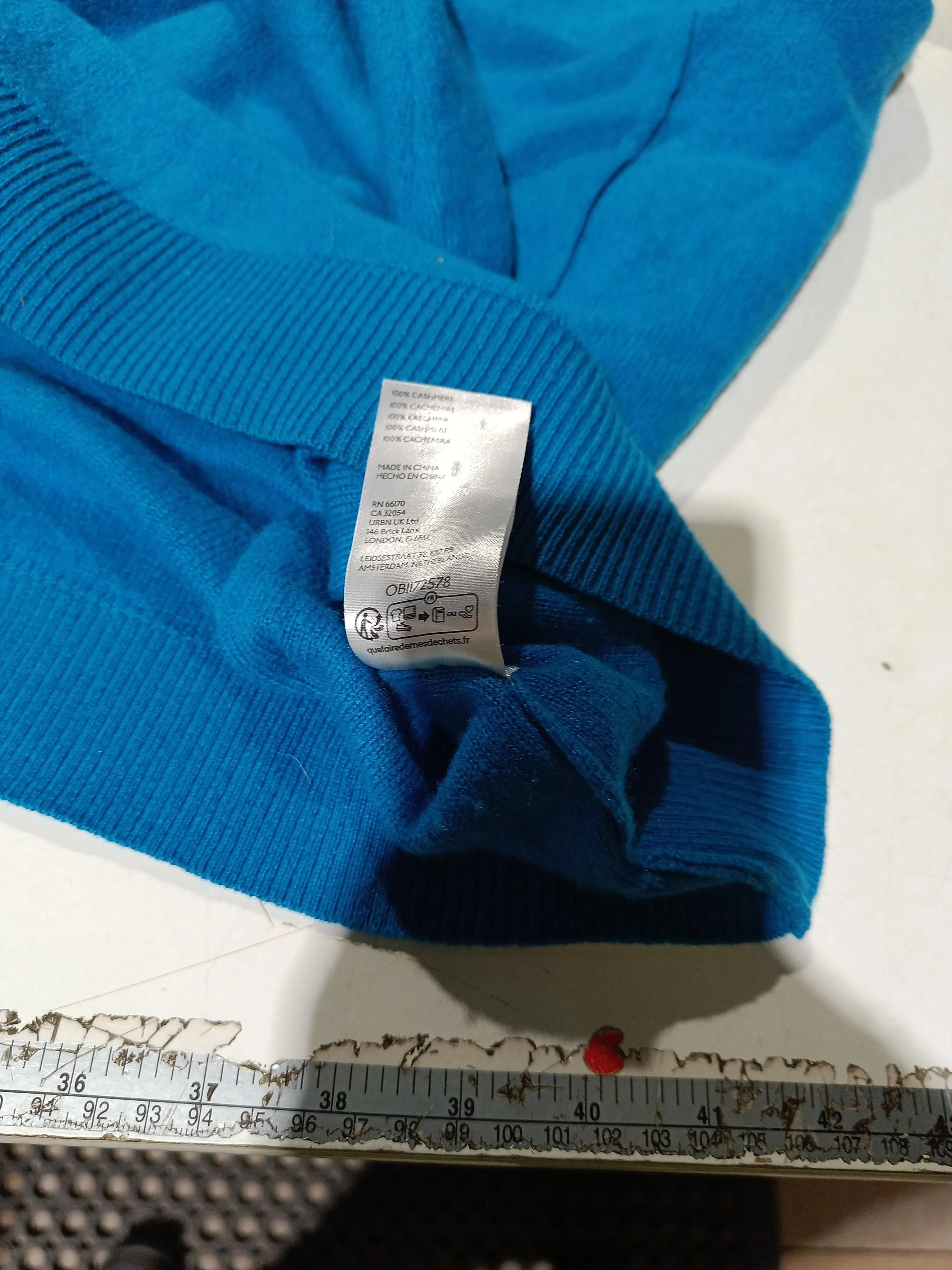 Pilcro Women's Jumper S Blue 100% Cashmere Mock Neck Pullover - Image 7
