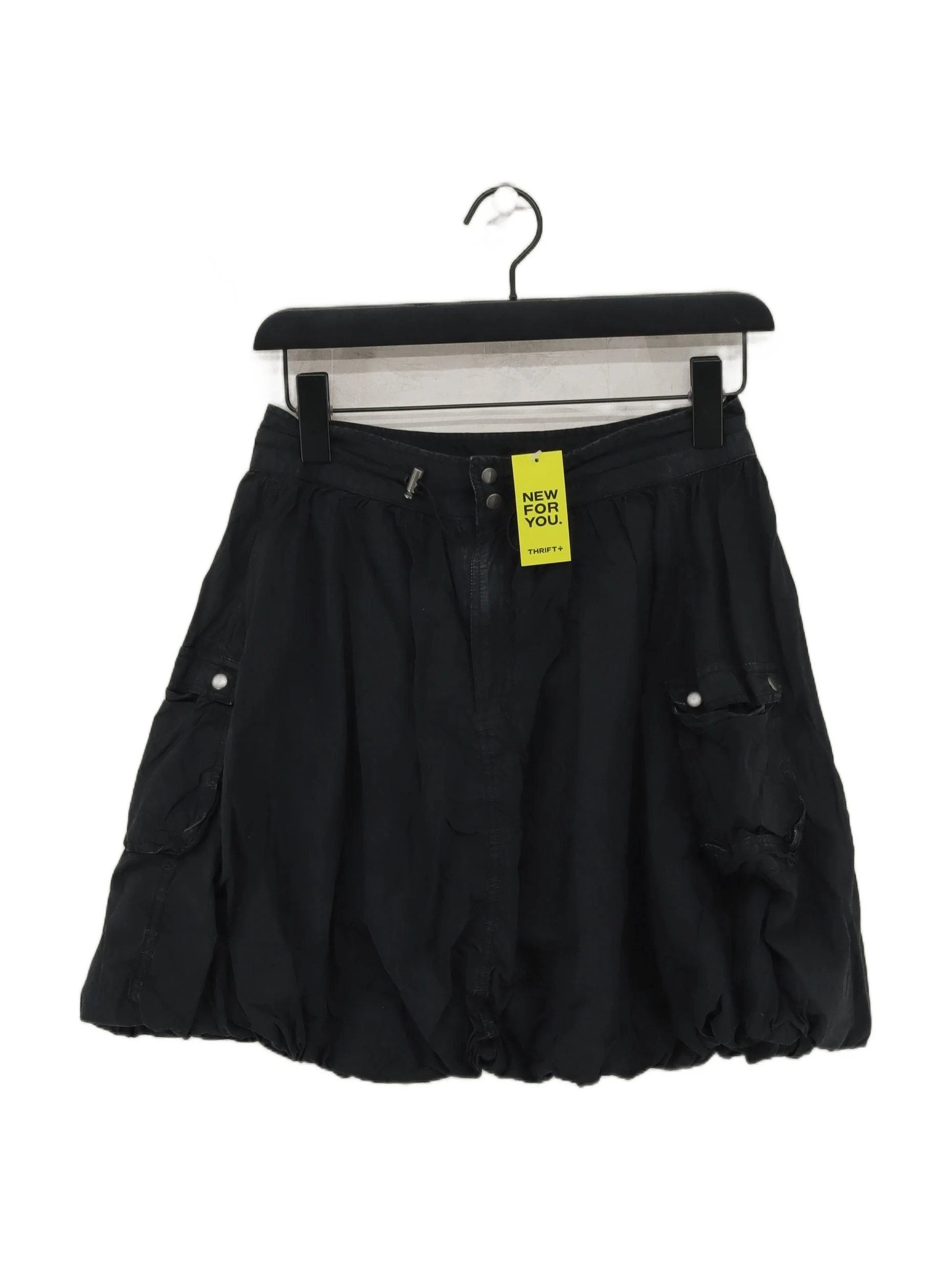 Pilcro Women's Mini Skirt UK 8 Black 100% Cotton Short Mini