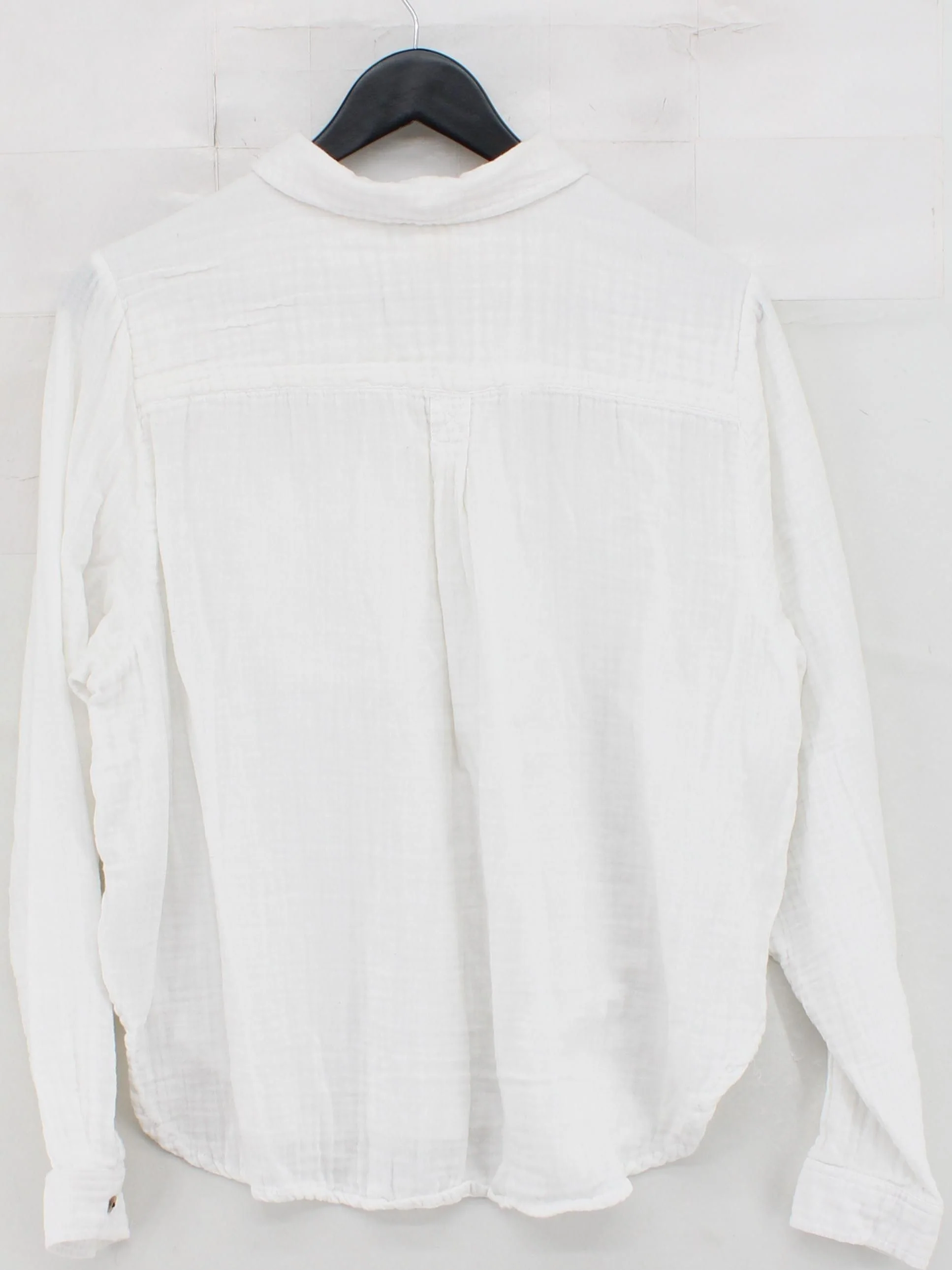 Pilcro Women's Shirt XL White 100% Cotton Long Sleeve Collared Basic - Image 2