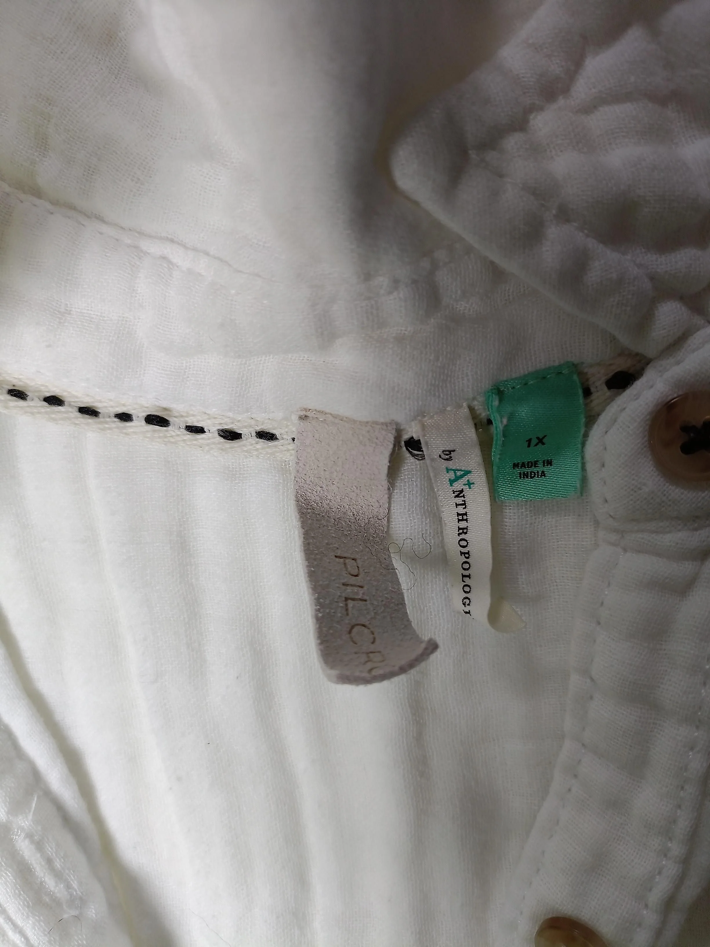 Pilcro Women's Shirt XL White 100% Cotton Long Sleeve Collared Basic - Image 5