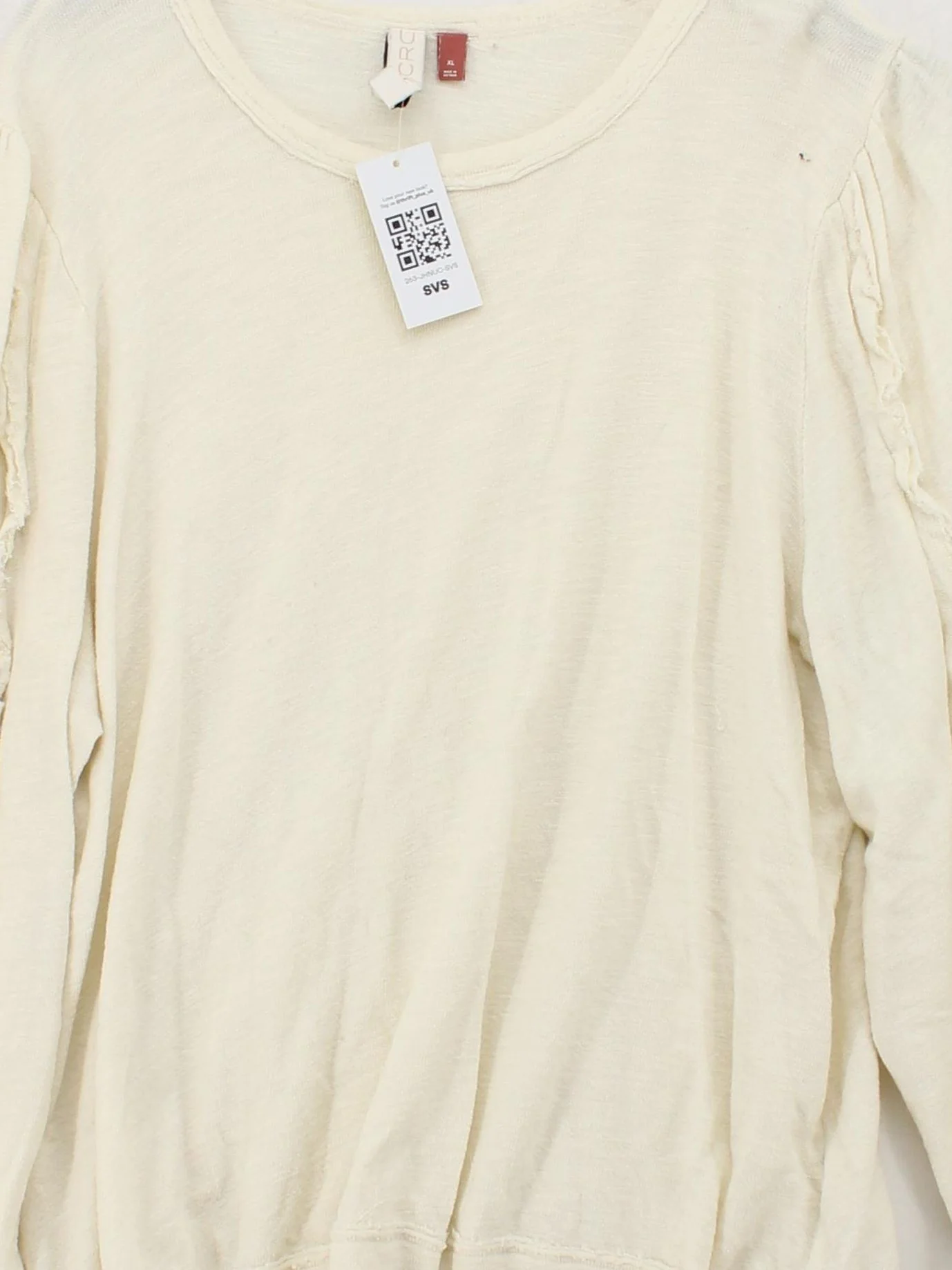 Pilcro Women's Top XL Cream Cotton with Lyocell Modal Basic - Image 3