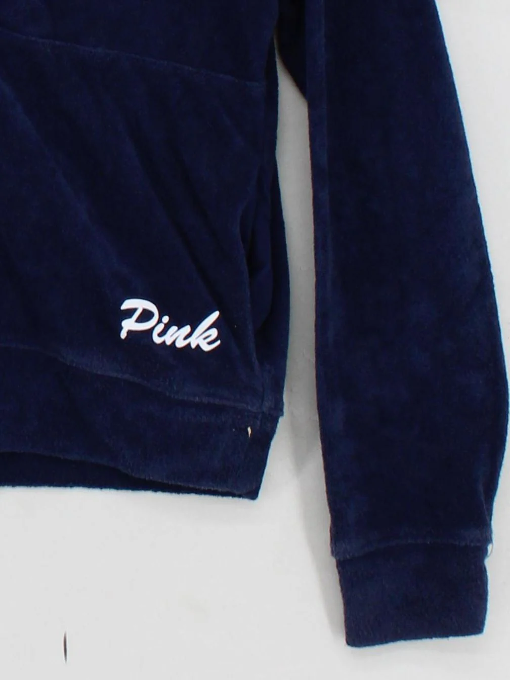 PINK Women's Hoodie XS Blue Cotton with Polyester Pullover - Image 4