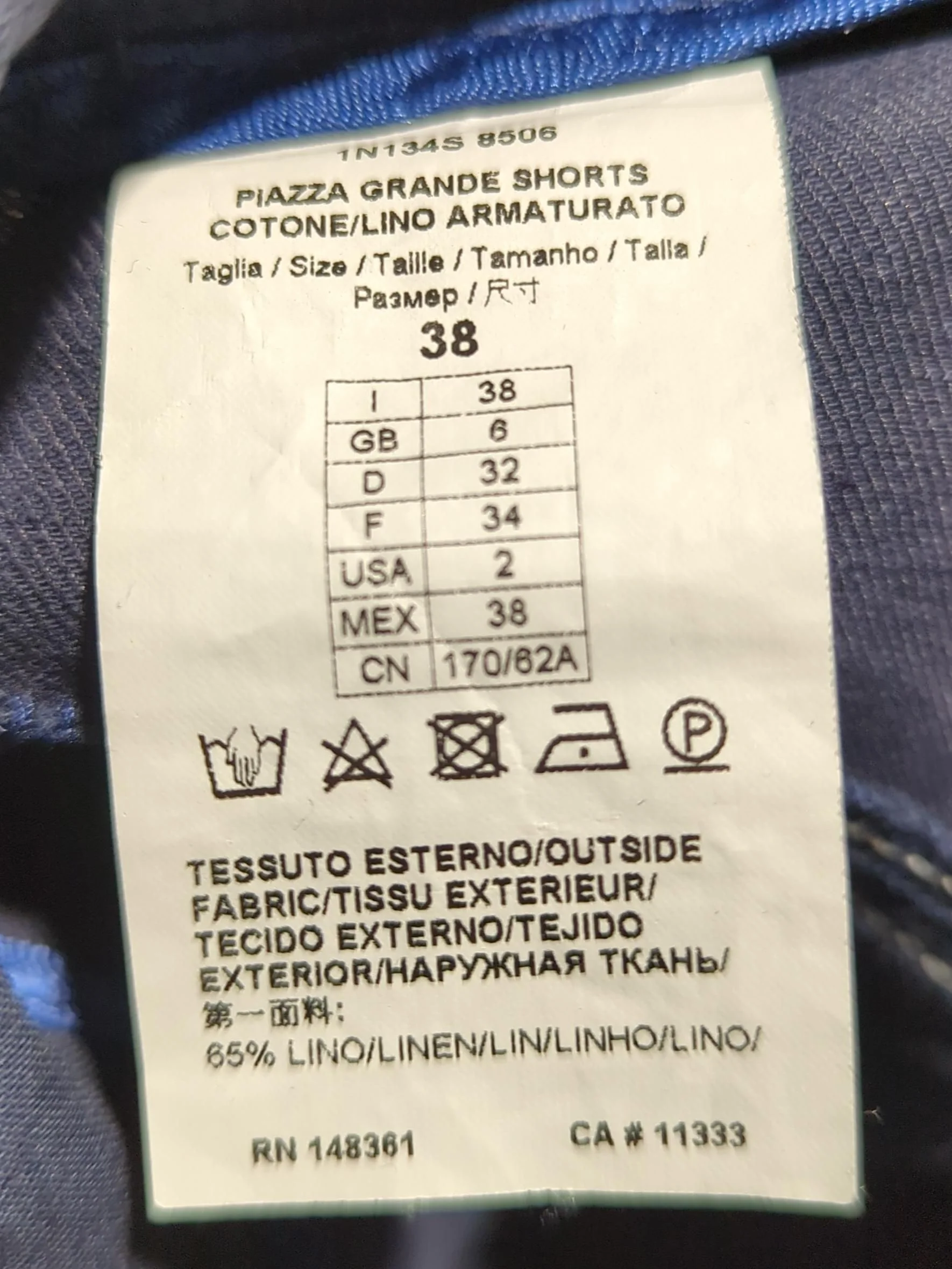Pinko Women's Shorts UK 6 Blue Linen with Cotton Cargo - Image 6