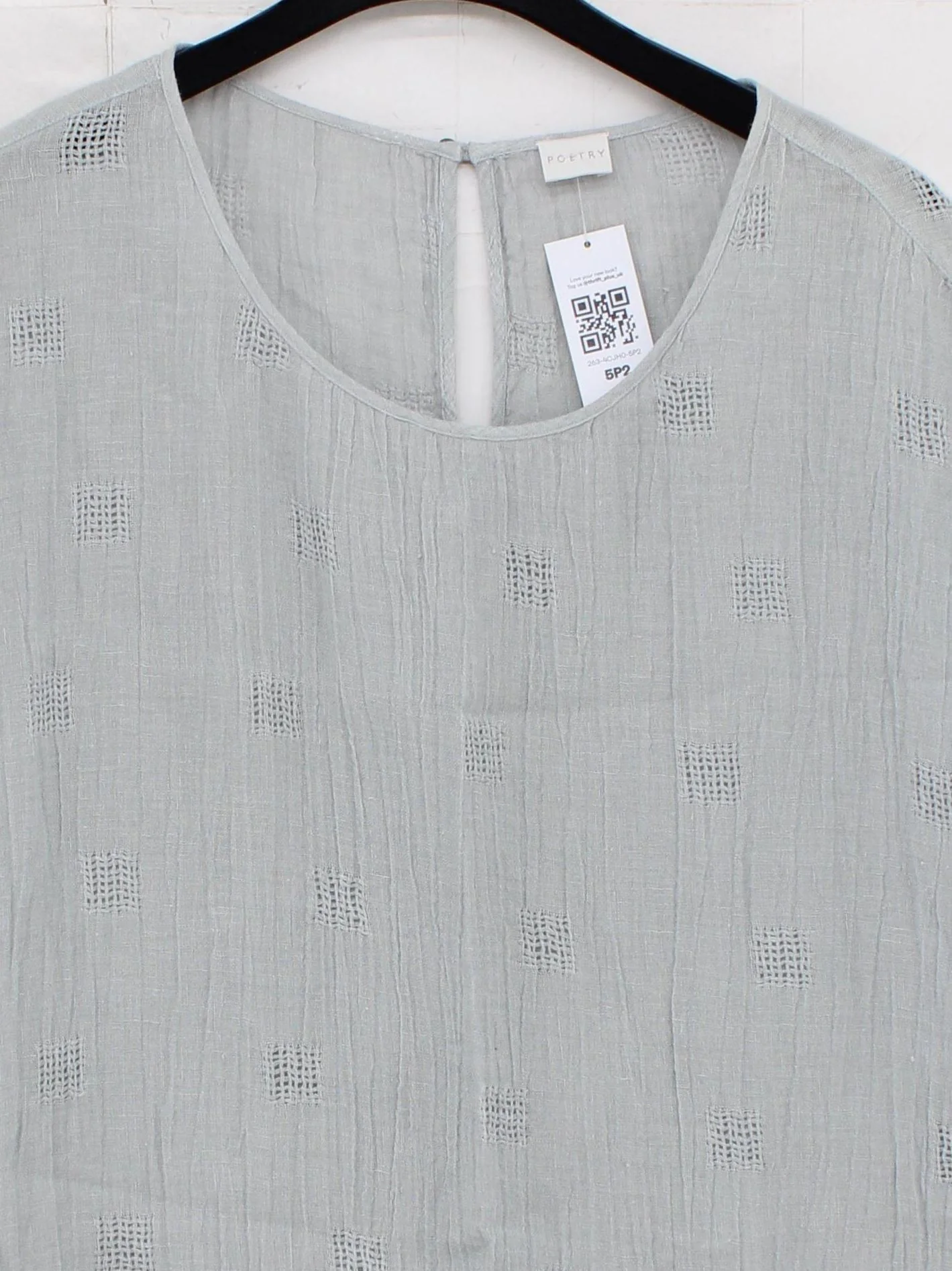 Poetry T-Shirt Mini Dress UK12 in Grey - Image 3