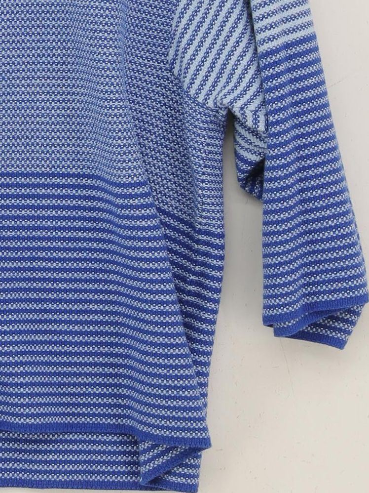 Poetry Women's Jumper S Blue Striped 100% Cotton Crew Neck Pullover - Image 4