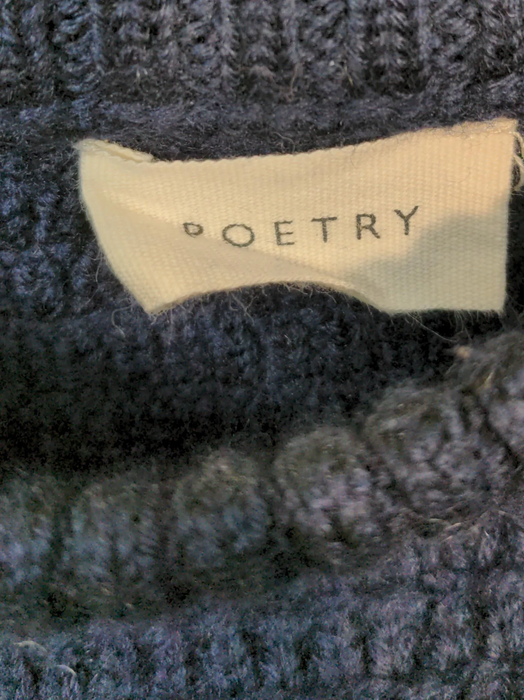 Poetry Women's Jumper UK 12 Blue 100% Wool Crew Neck Pullover - Image 5