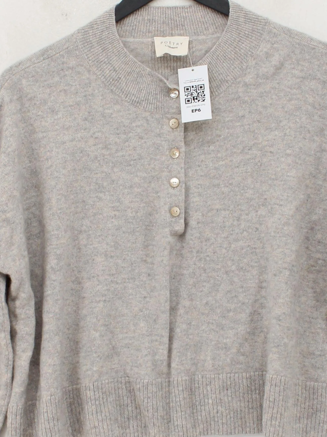 Poetry Women's Jumper UK 12 Grey 100% Cashmere Crew Neck Pullover - Image 3