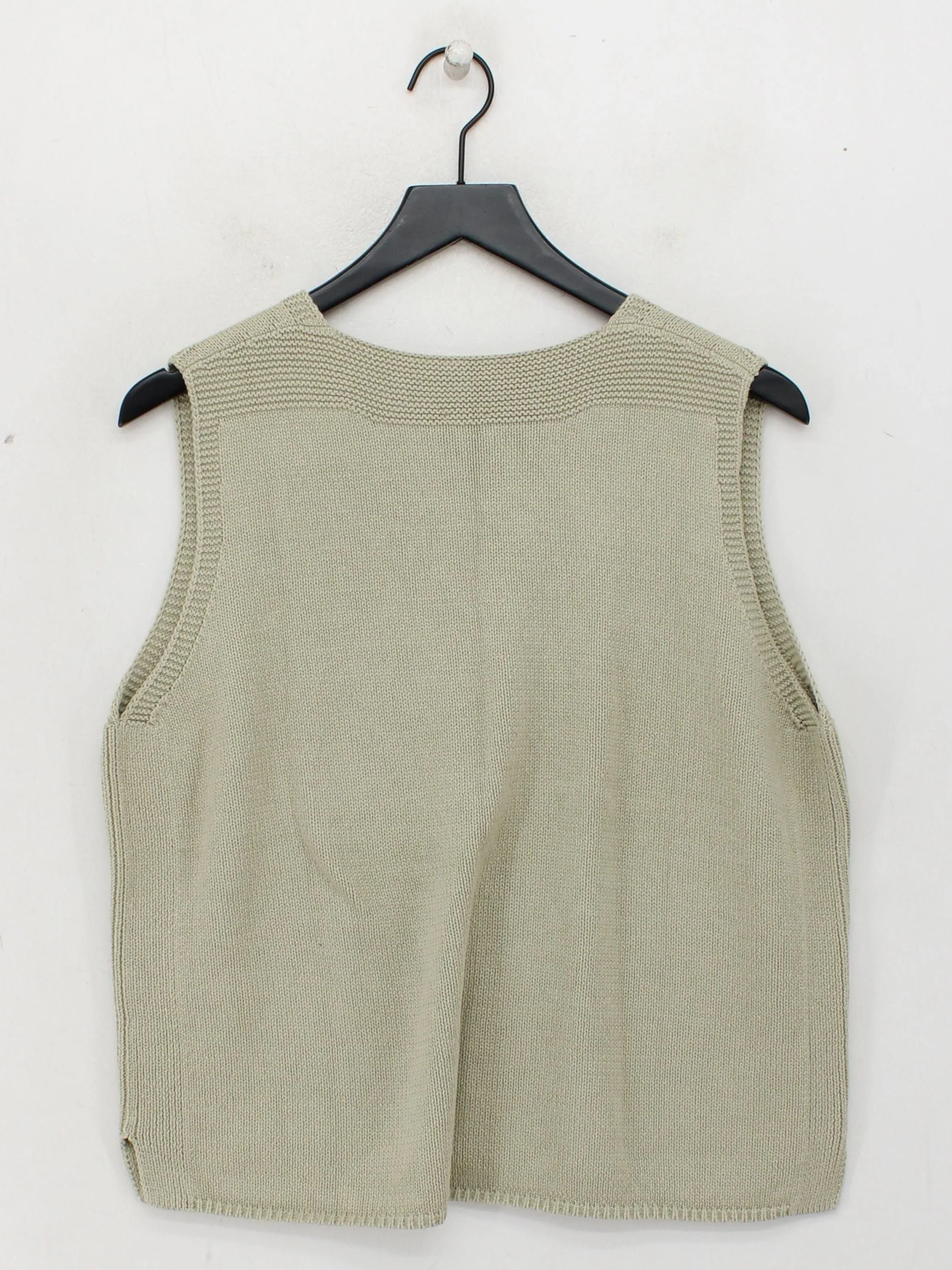 Poetry Women's Jumper UK 14 Green 100% Cotton V-Neck Vest - Image 2