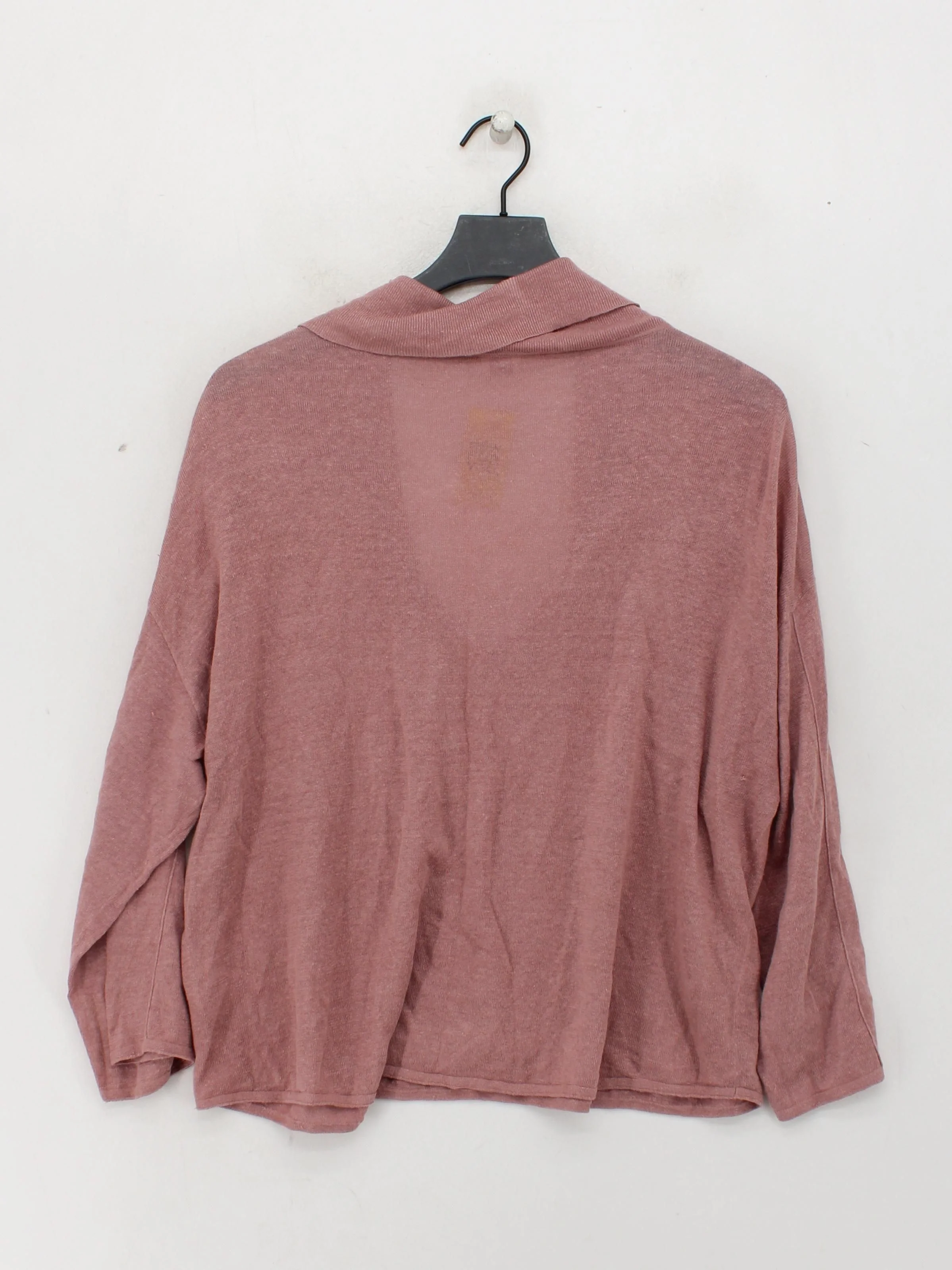 Poetry Women's Jumper UK 14 Pink 100% Linen V-Neck Pullover - Image 2