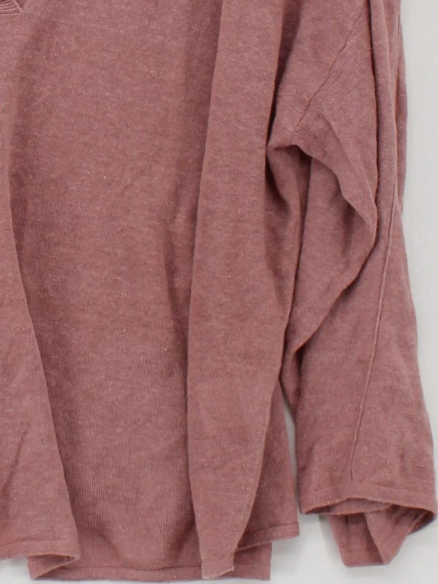 Poetry Women's Jumper UK 14 Pink 100% Linen V-Neck Pullover - Image 4