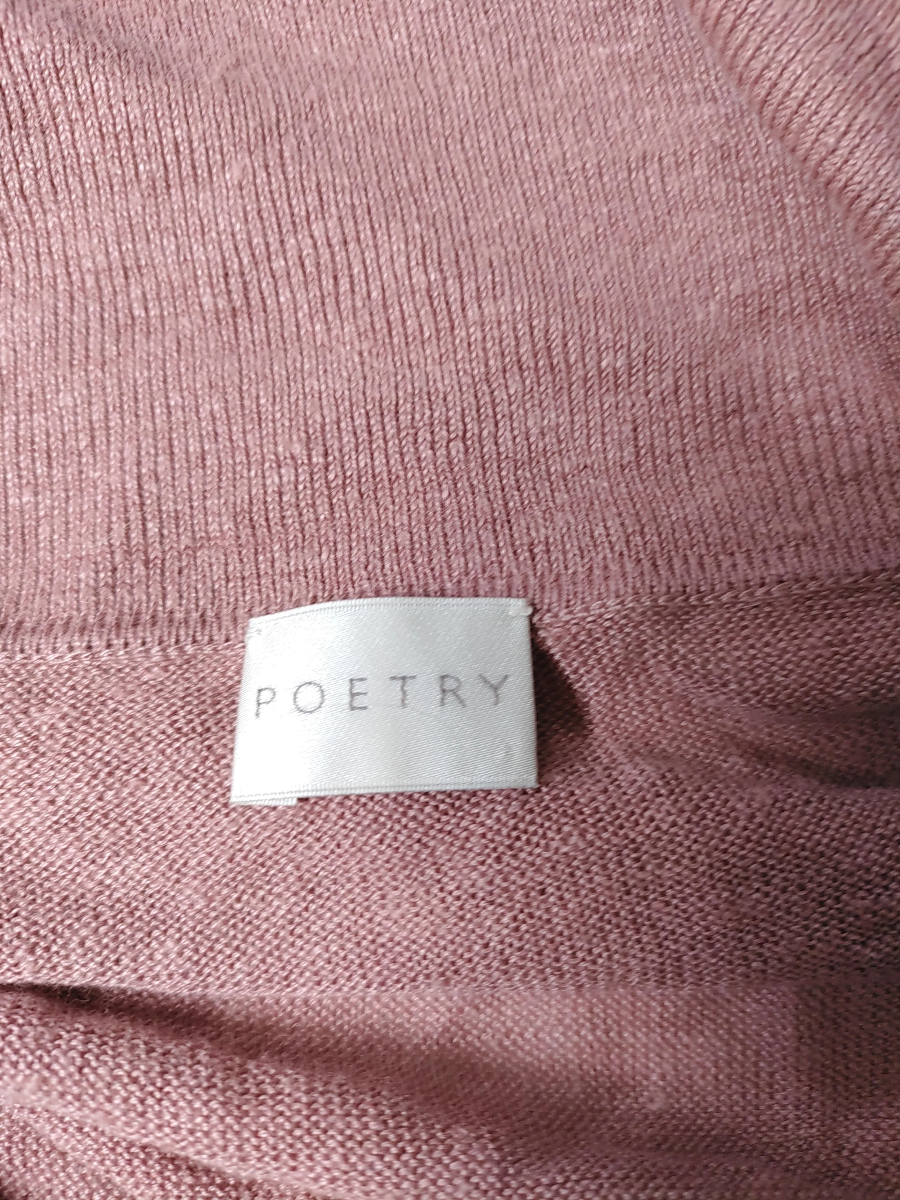 Poetry Women's Jumper UK 14 Pink 100% Linen V-Neck Pullover - Image 5