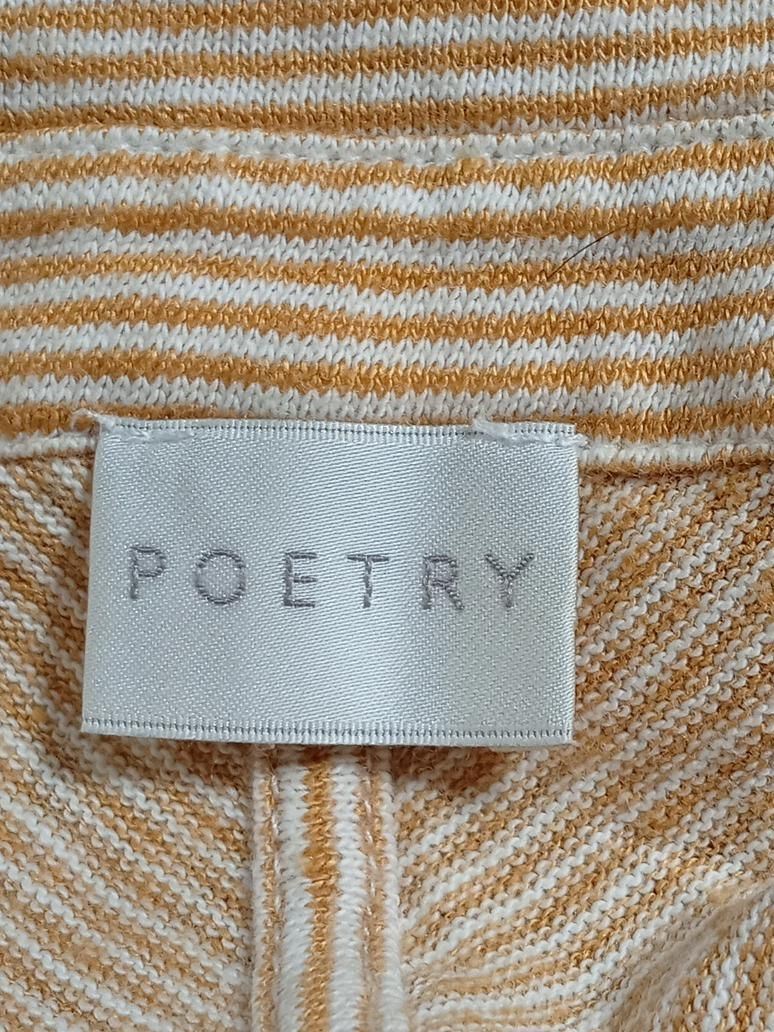 Poetry Women's Shirt UK 14 Orange Linen with Cotton Basic - Image 5