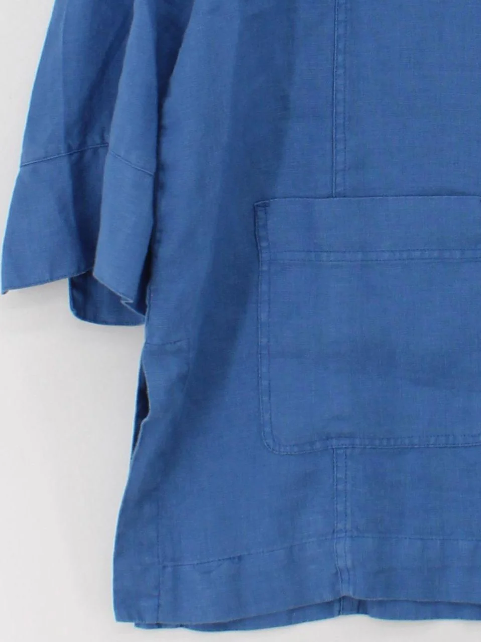 Poetry Women's Shirt UK 18 Blue 100% Linen 3/4 Sleeve Collared Basic - Image 4