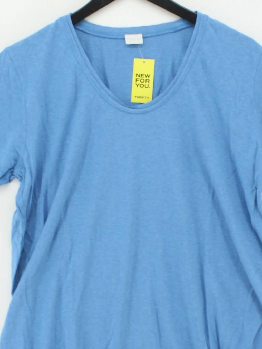 Poetry Women's T-Shirt UK 16 Blue Cotton with Other Short Sleeve V-Neck Basic - Image 3