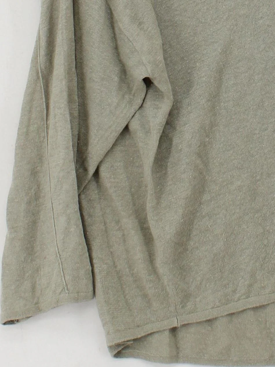 Poetry Women's Top L Green 100% Linen 3/4 Sleeve V-Neck Basic - Image 4