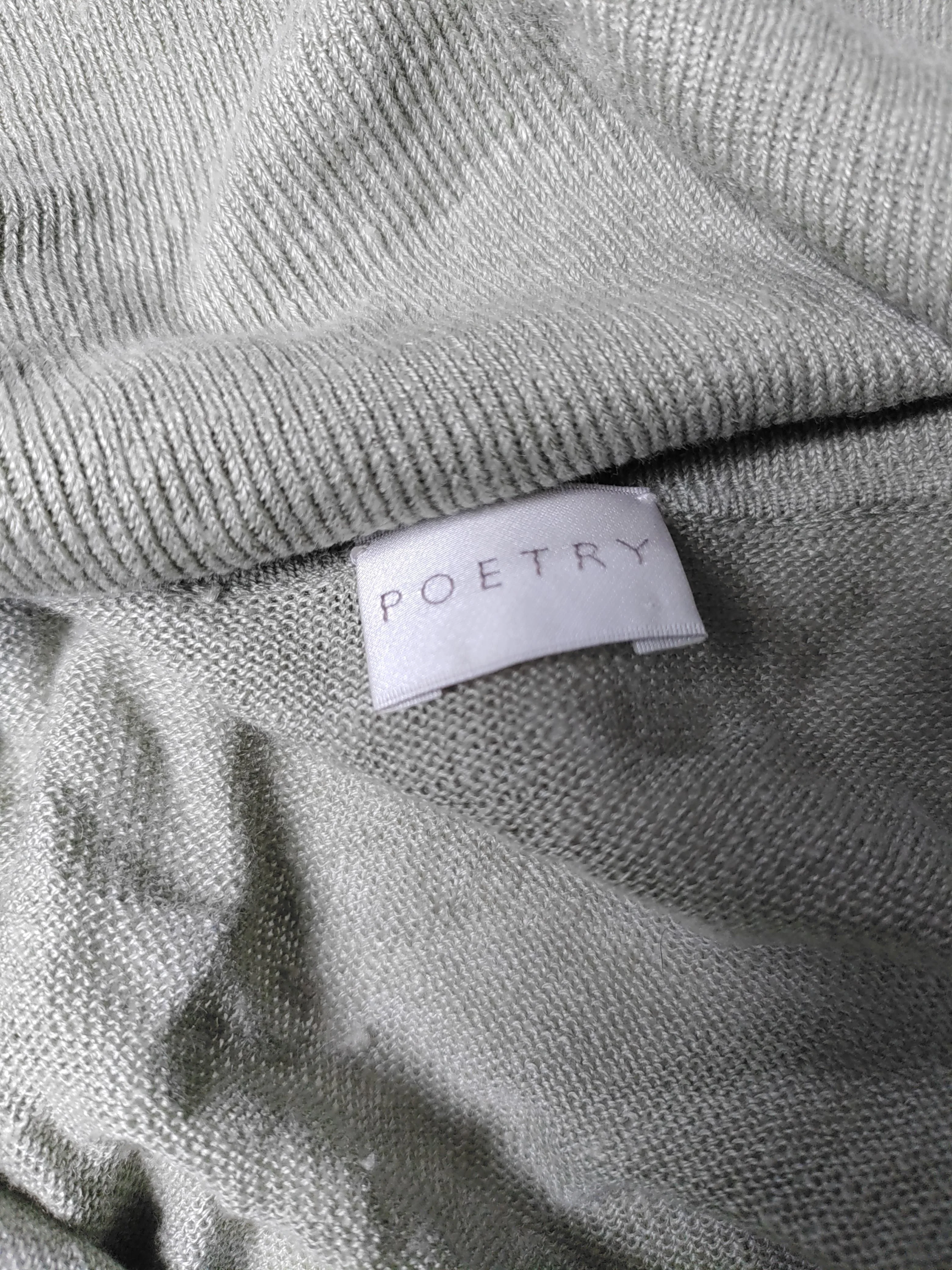 Poetry Women's Top L Green 100% Linen 3/4 Sleeve V-Neck Basic - Image 5