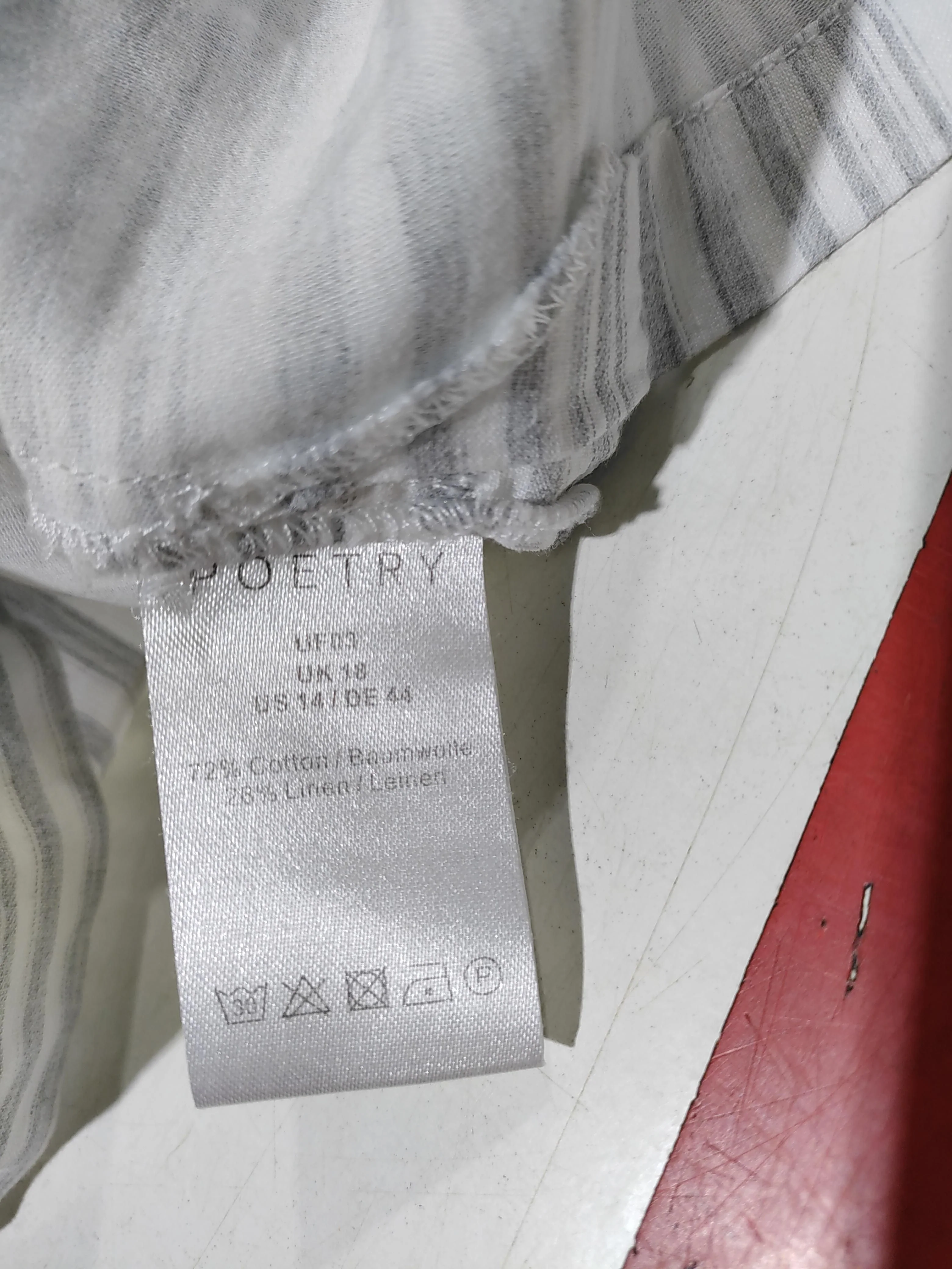 Poetry Women's Top UK 18 White Cotton with Linen Basic - Image 6