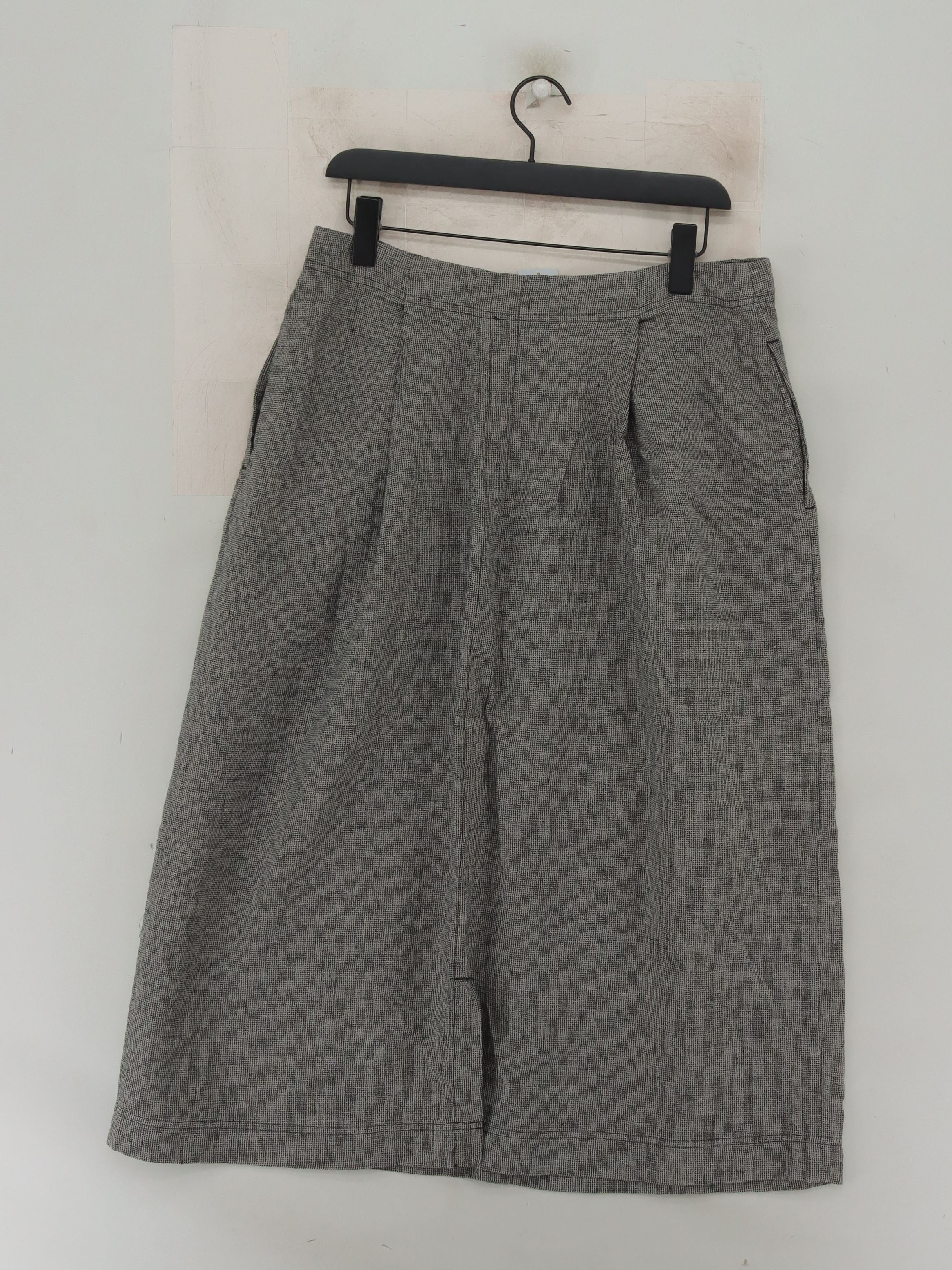 Poetry Women's Trousers UK 14 Grey Linen with Cotton Wide-Leg Cropped - Image 2