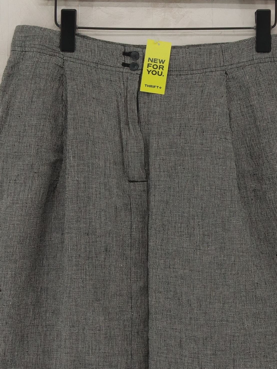 Poetry Women's Trousers UK 14 Grey Linen with Cotton Wide-Leg Cropped - Image 3
