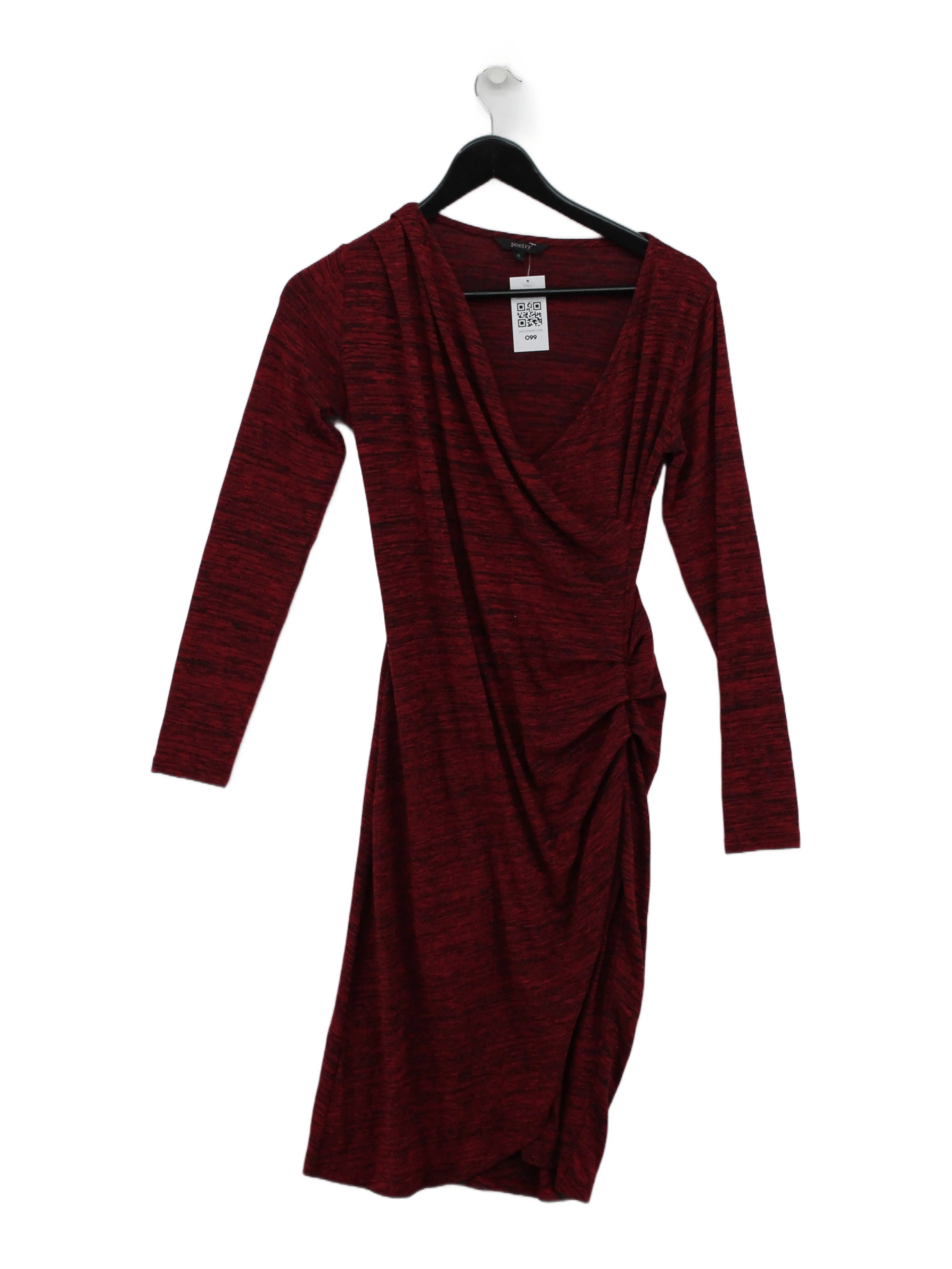 Poetry Wrap Midi Dress UK10 in Red