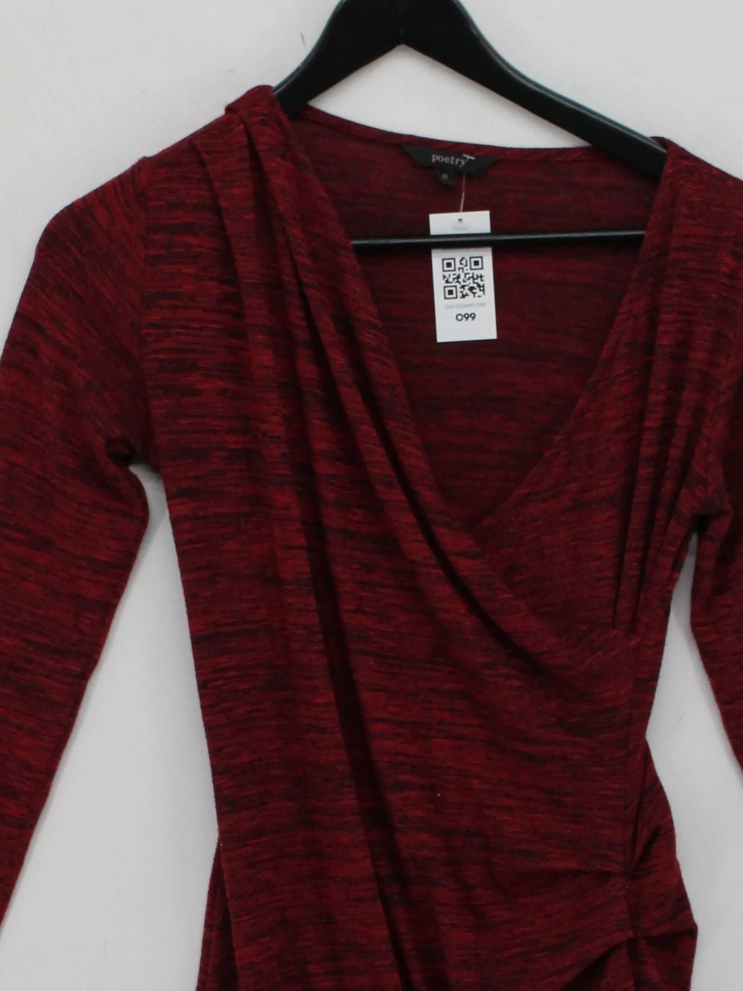 Poetry Wrap Midi Dress UK10 in Red - Image 3