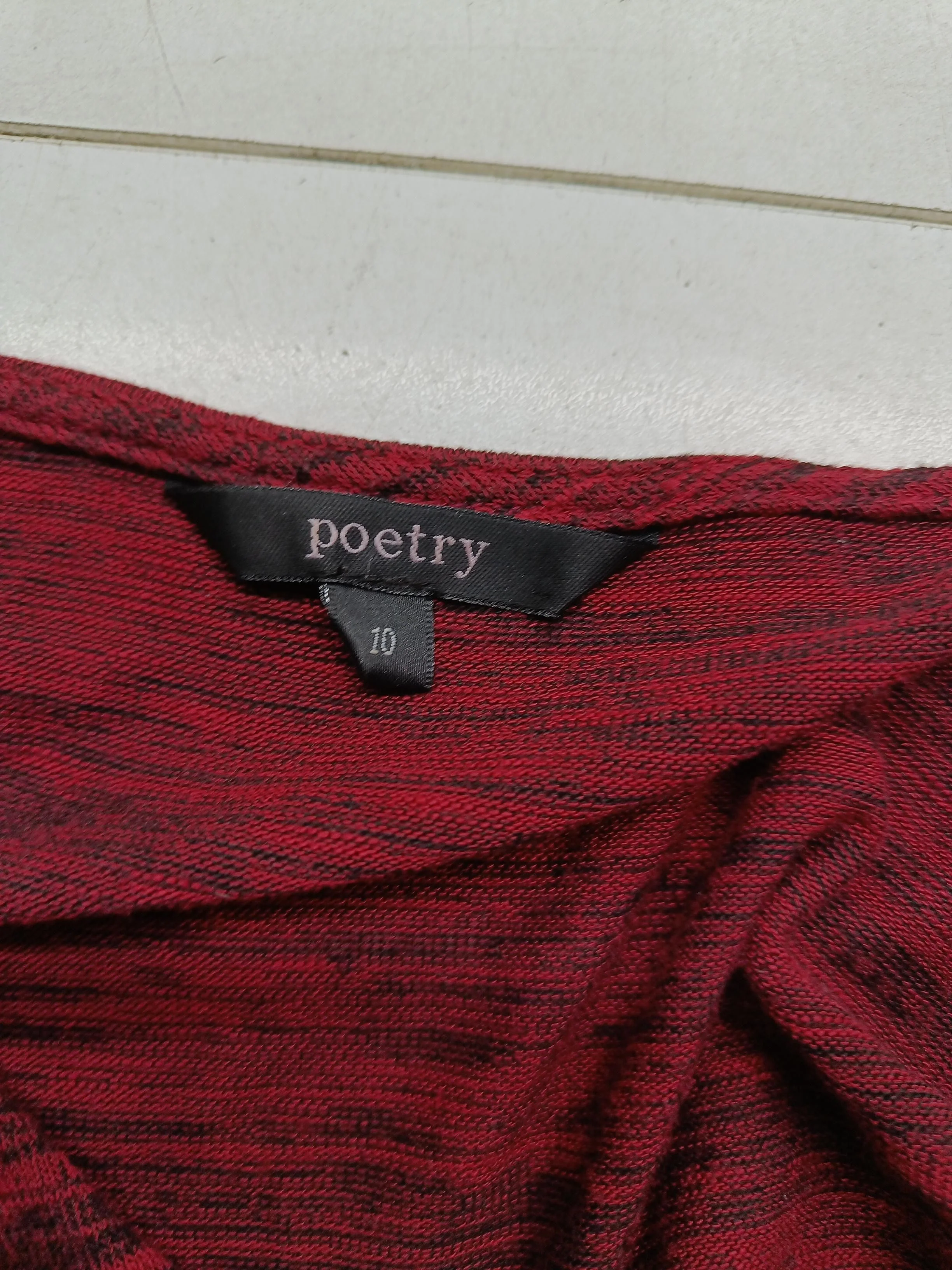 Poetry Wrap Midi Dress UK10 in Red - Image 5