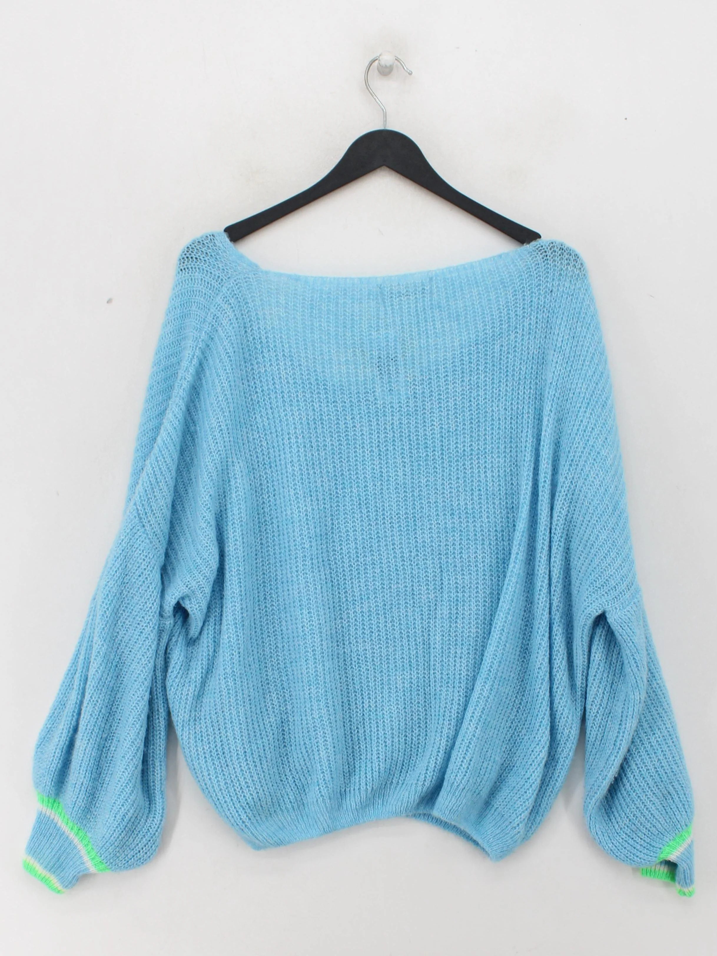 Pois Women's Jumper M Blue Acrylic with Polyamide, Viscose, Wool V-Neck Pullover - Image 2