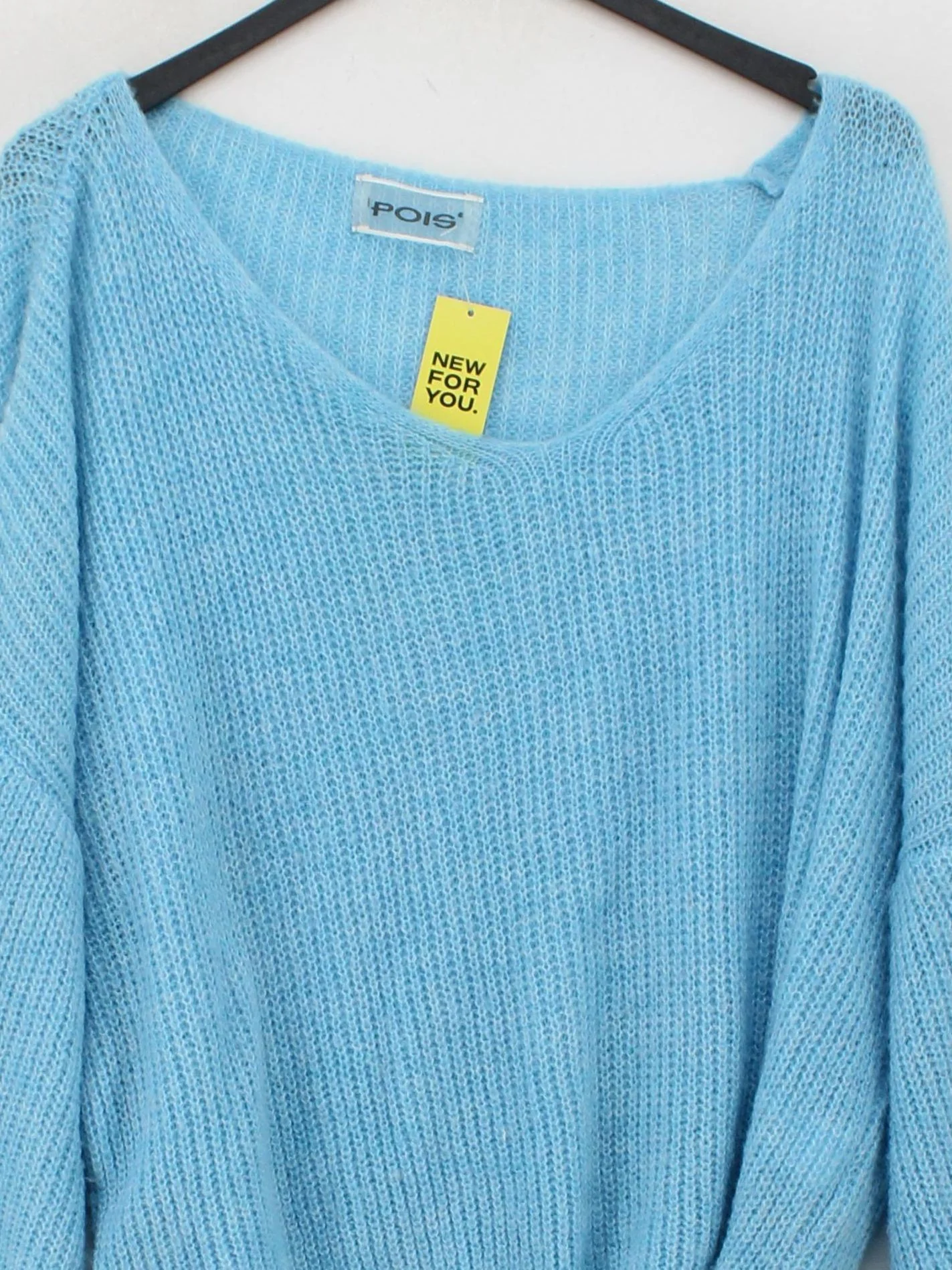 Pois Women's Jumper M Blue Acrylic with Polyamide, Viscose, Wool V-Neck Pullover - Image 3