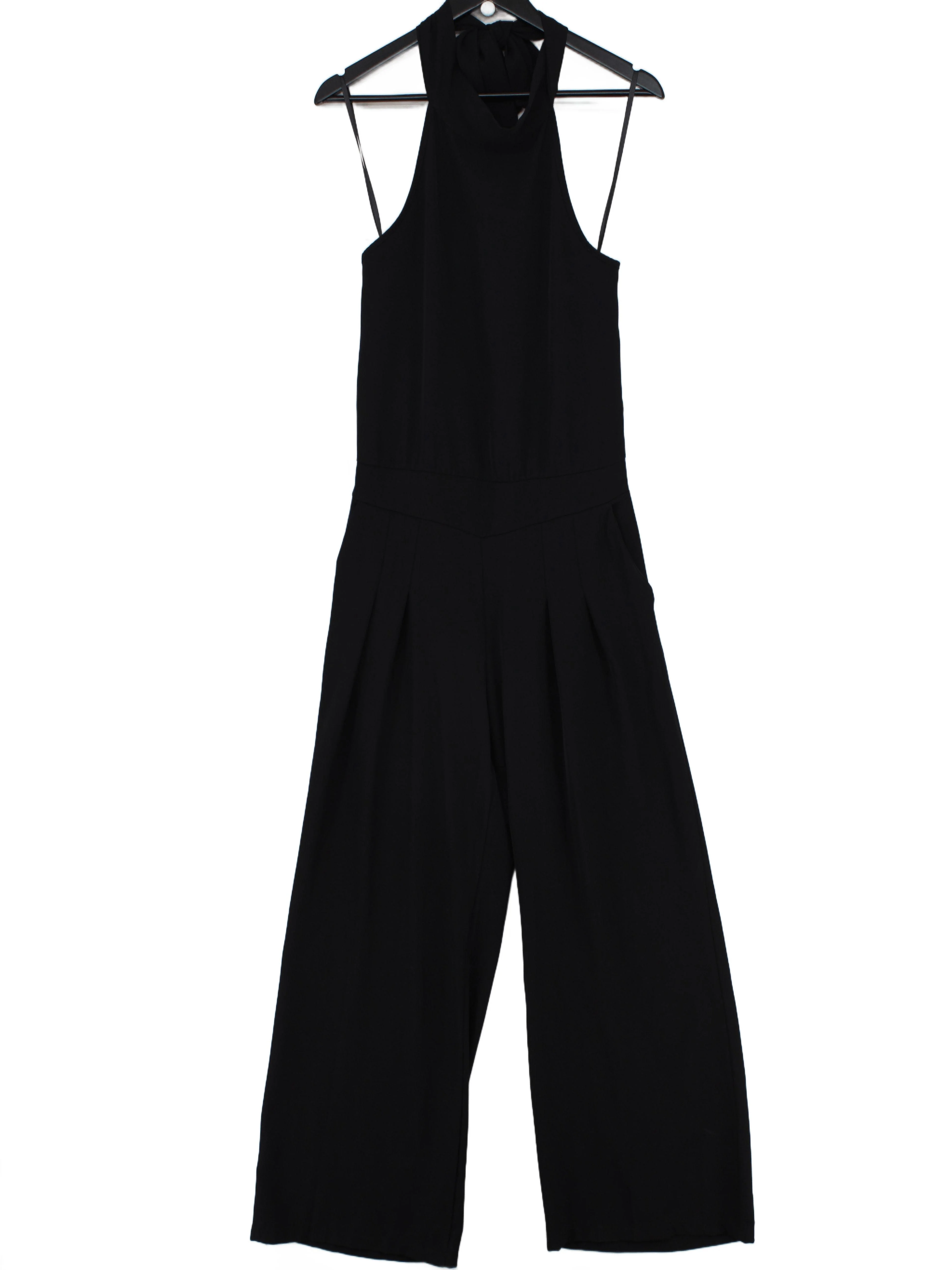 Pois Women's Jumpsuit Black Polyester with Elastane Wide-Leg Jumpsuit