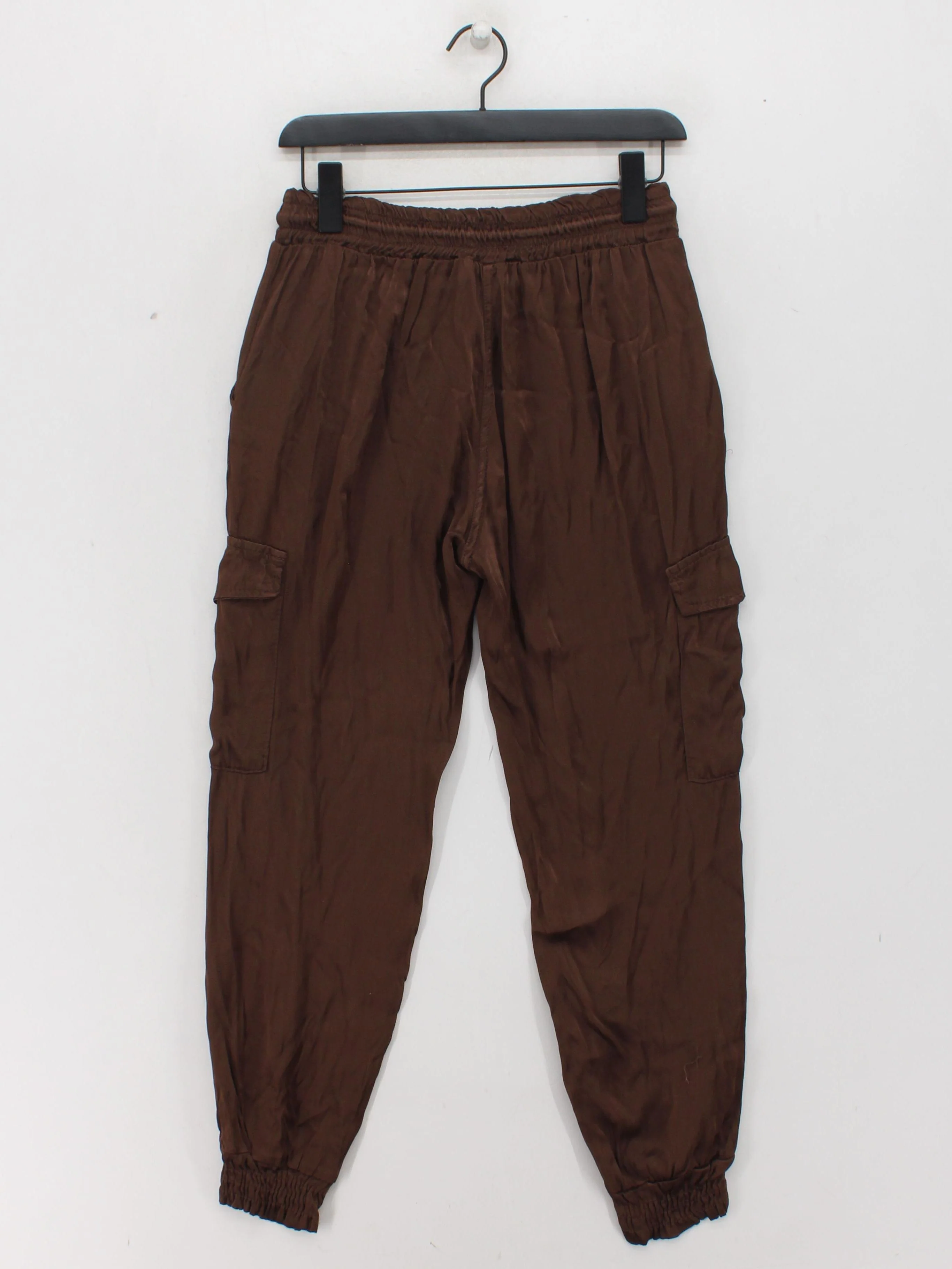 Pois Women's Sports Bottoms S Brown Viscose with Elastane Tapered Sweatpants - Image 2