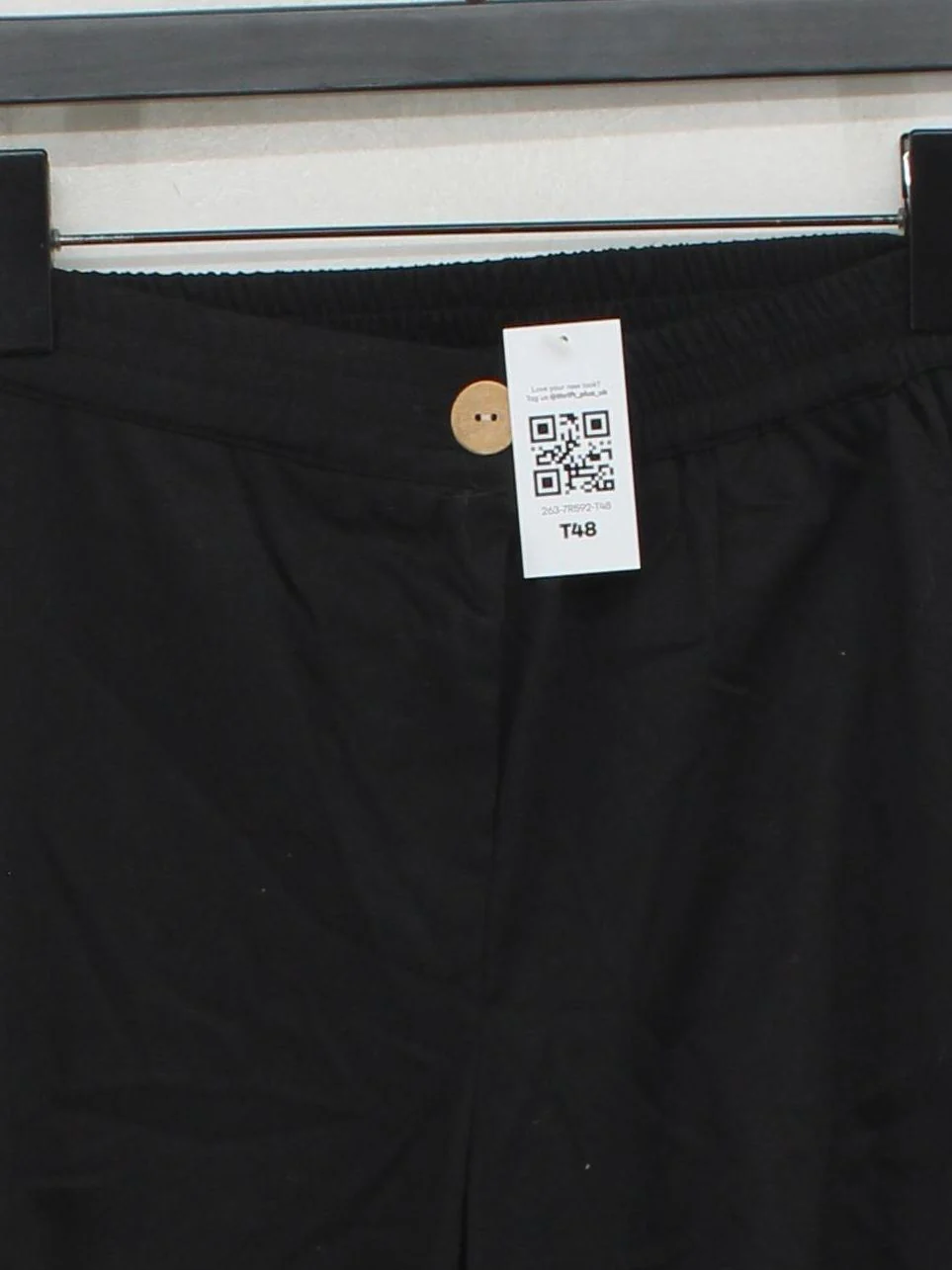 Pois Women's Trousers S Black Cotton with Elastane Tapered Sweatpants - Image 3