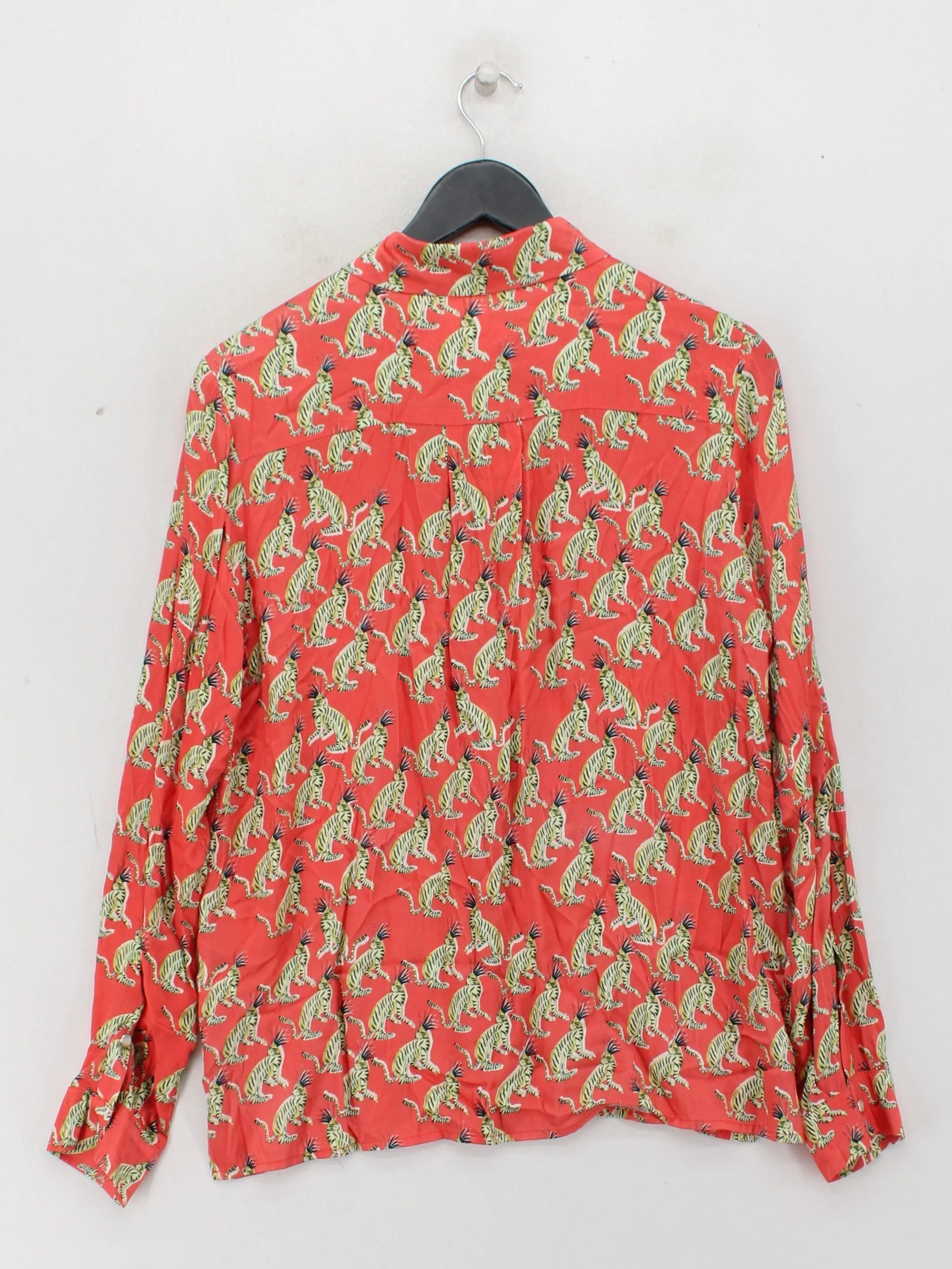 POM Amsterdam Women's Shirt UK 14 Red Rayon with Viscose Basic - Image 2