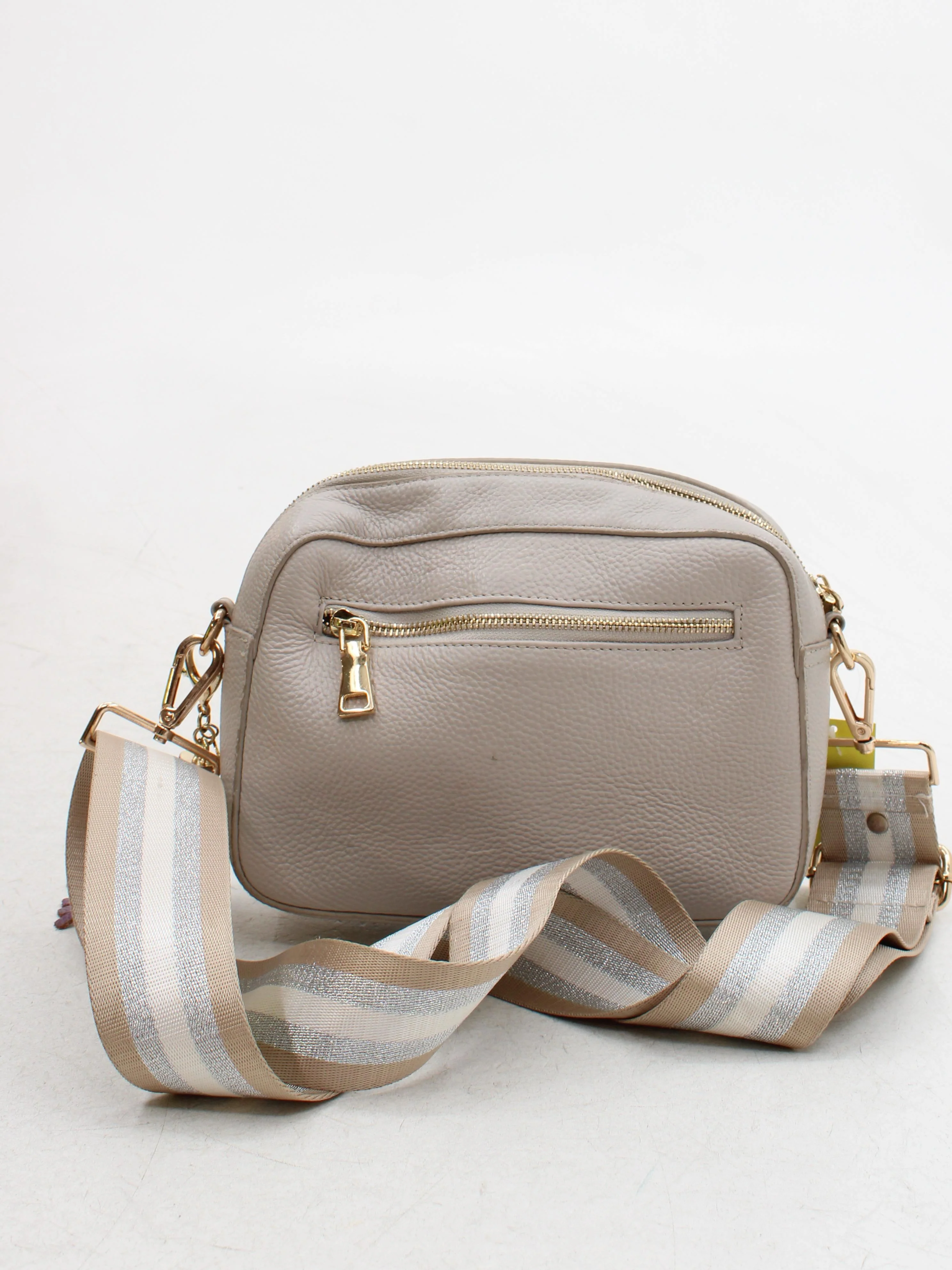 Pom Pom London Women's Bag Cream 100% Leather Crossbody - Image 2